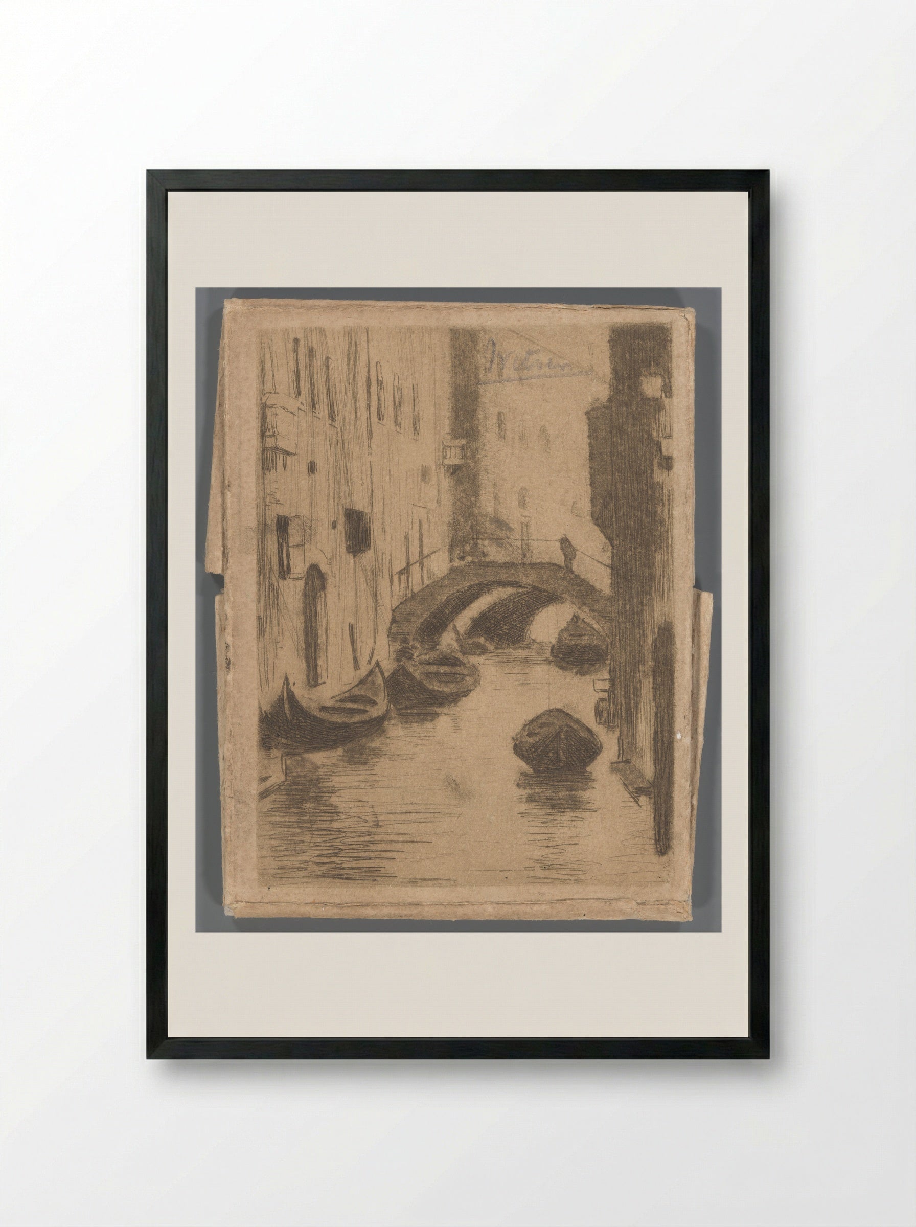 Brug over de Rio di San Toma, Venetië - Willem Witsen - Framed Print Black