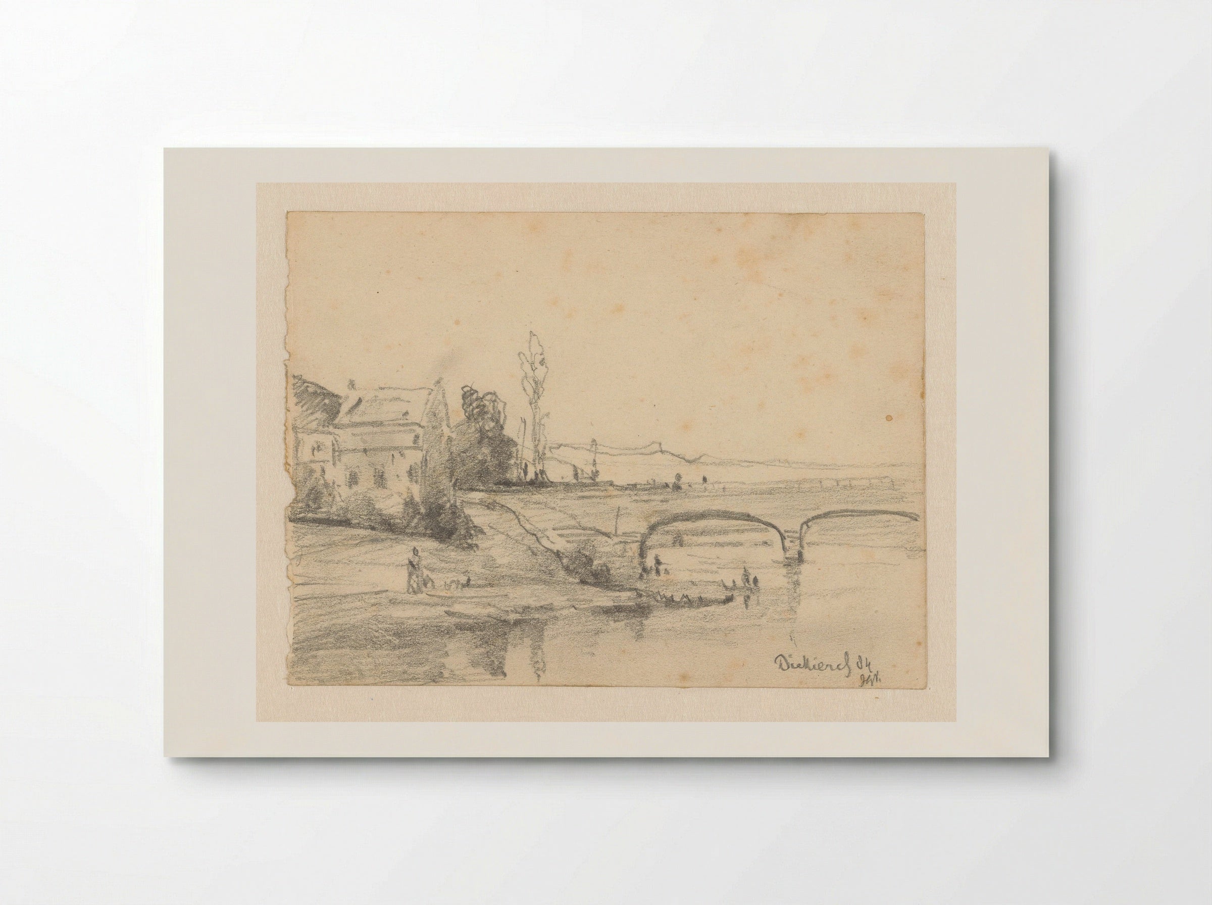 Brug over de Sûre bij Diekirch - Johannes Gijsbert Vogel - Poster