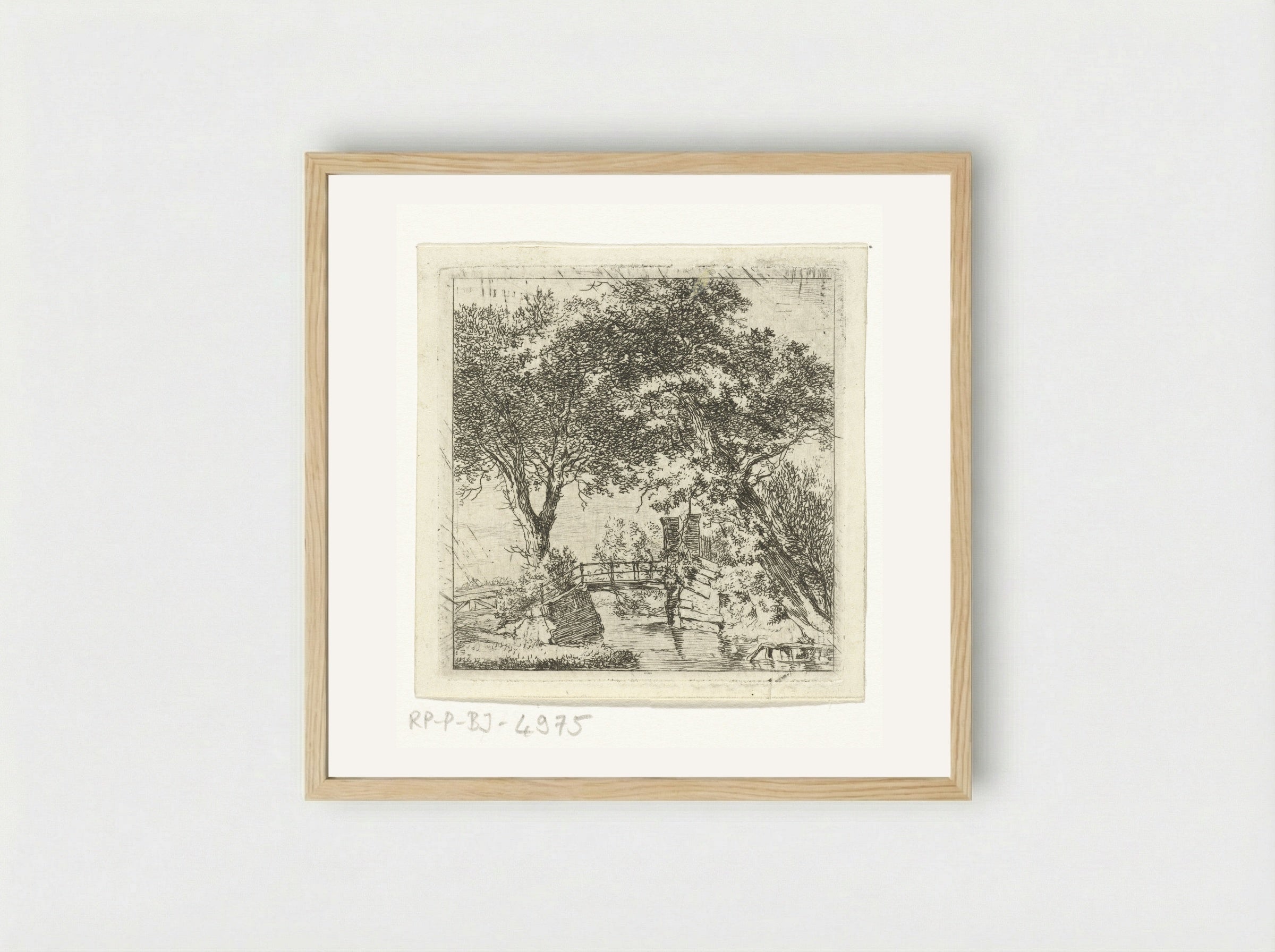 Bruggetje bij Sandenhoef, Overveen - Hermanus van Brussel - Framed Print Wood