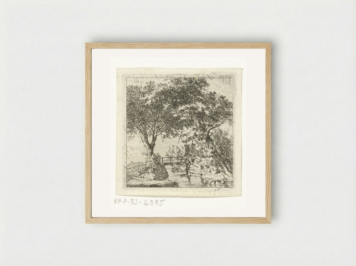 Bruggetje bij Sandenhoef, Overveen - Hermanus van Brussel - Framed Print Wood