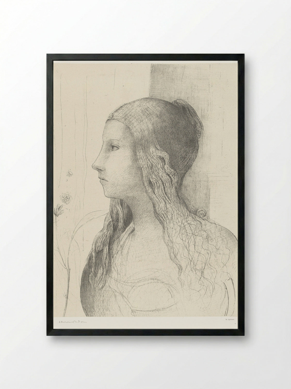 Brunhilde - Odilon Redon - Framed Print Black