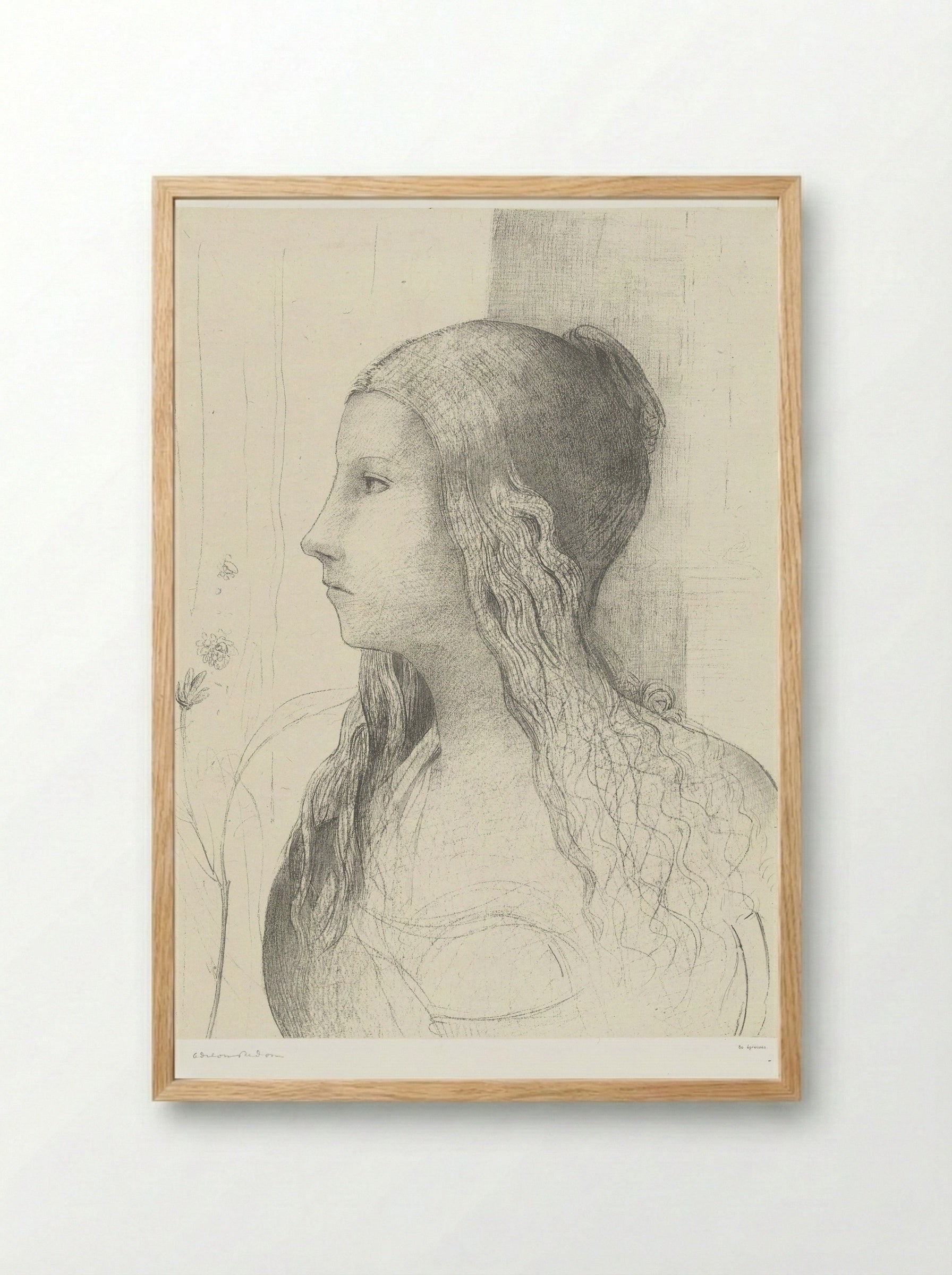 Brunhilde - Odilon Redon - Framed Print Wood