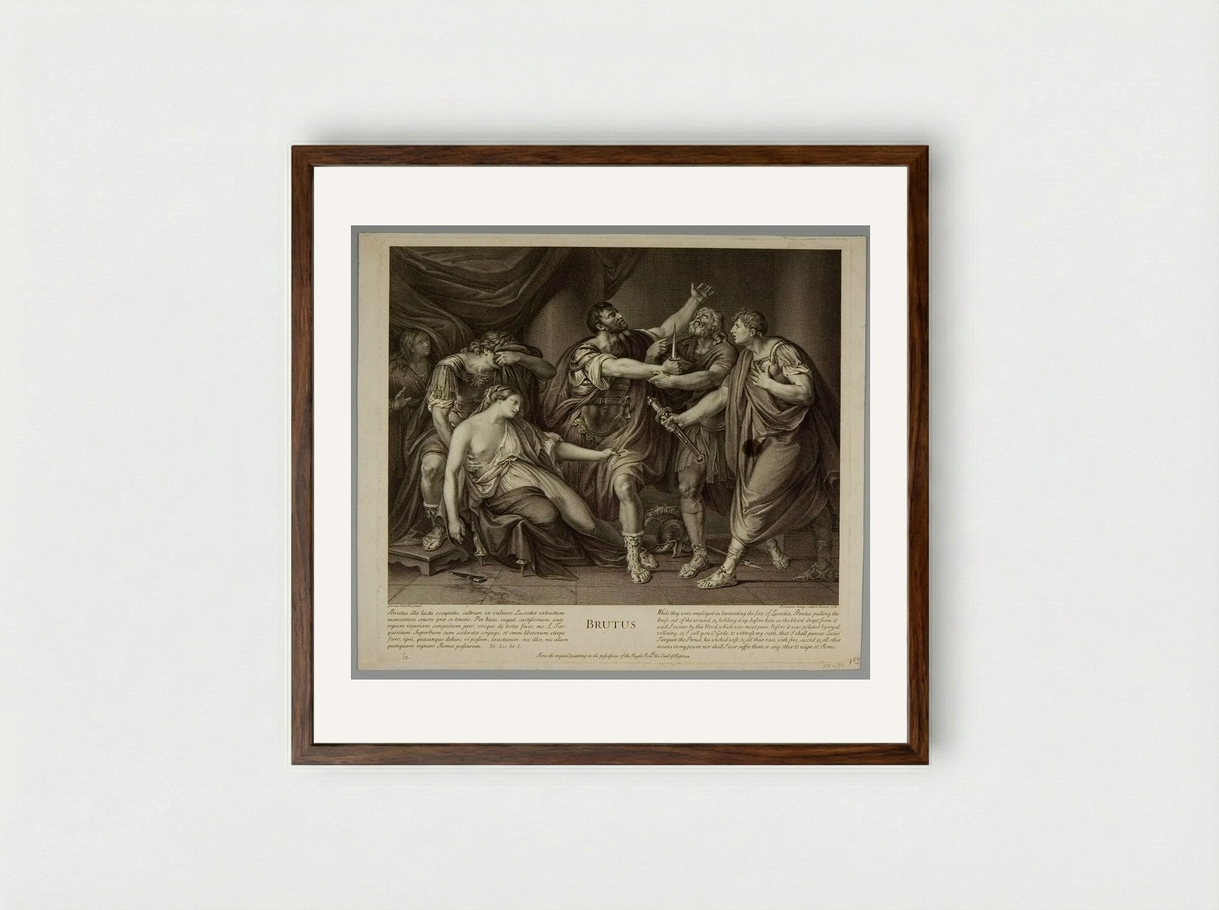 Brutus - Domenico Cunego - Framed Print Dark Wood