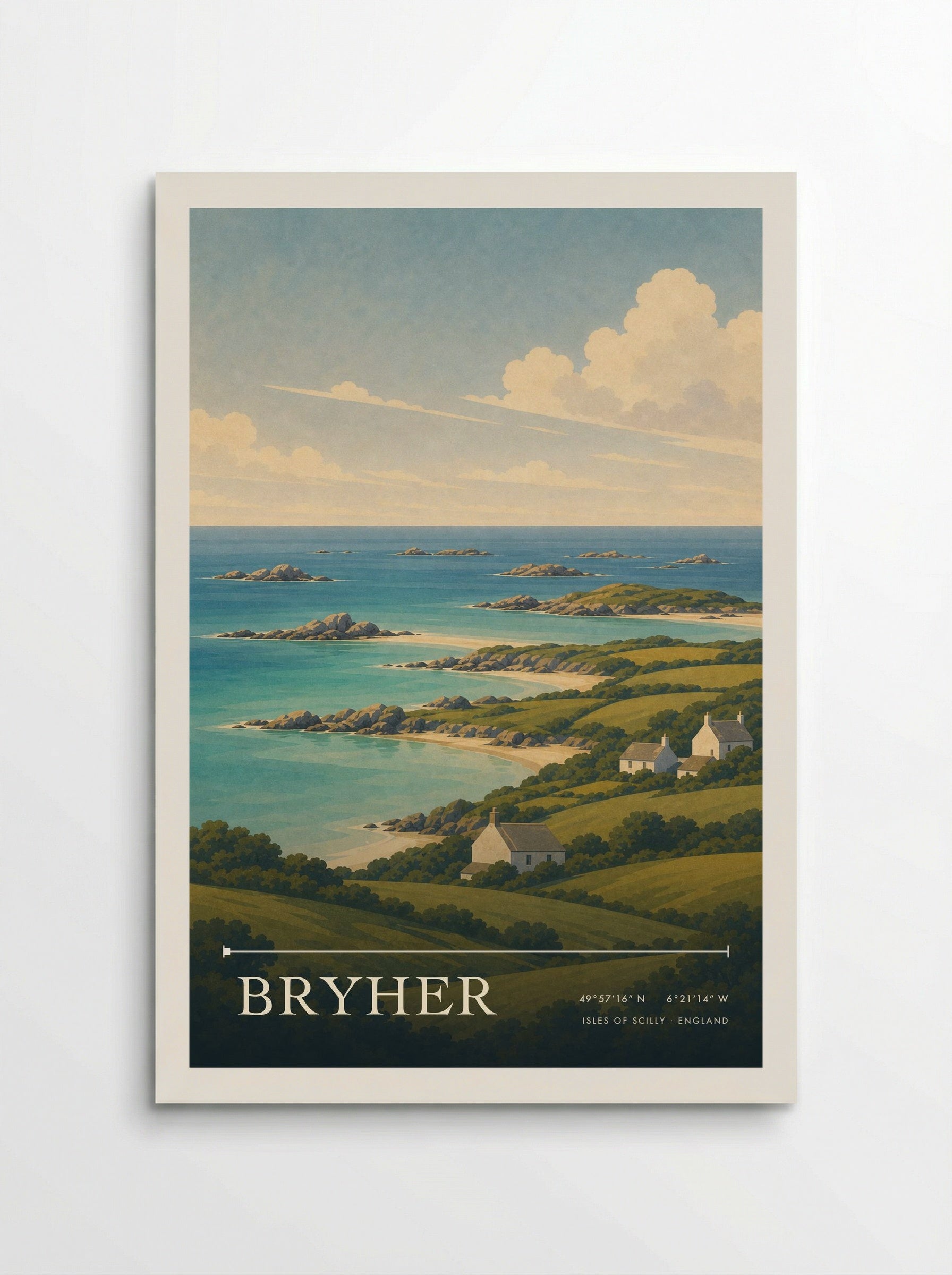 Bryher Isles of Scilly England Travel Poster - Poster