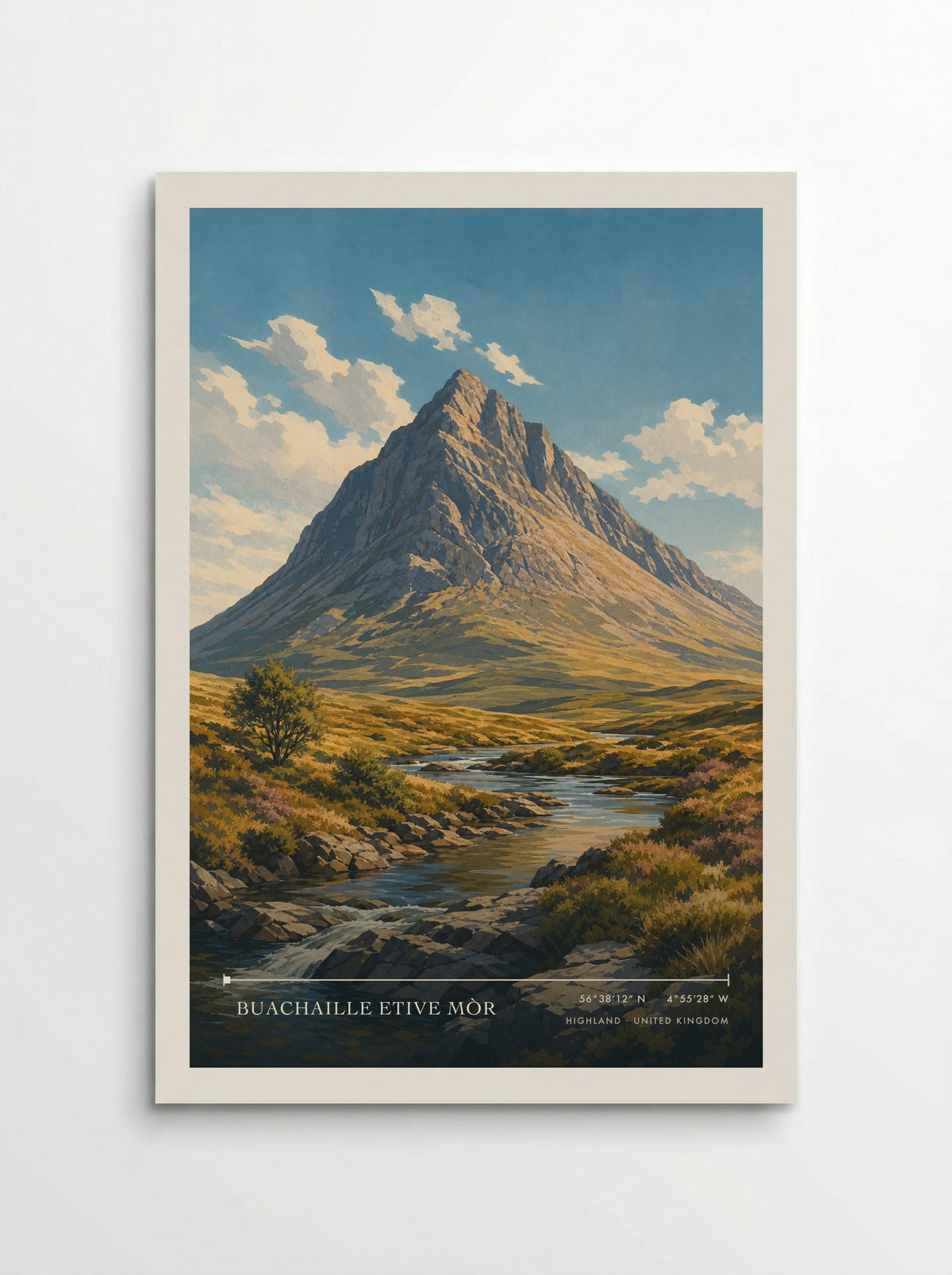 Buachaille Etive Mòr Highland United Kingdom Travel Poster - Poster