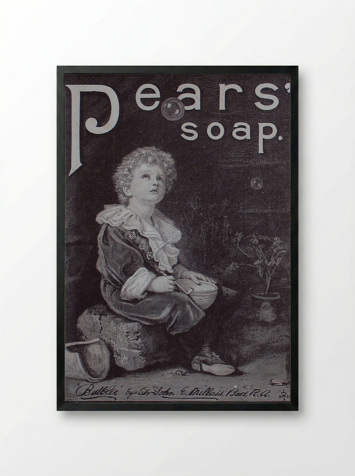 Bubbles - John Everett Millais - Framed Print Black