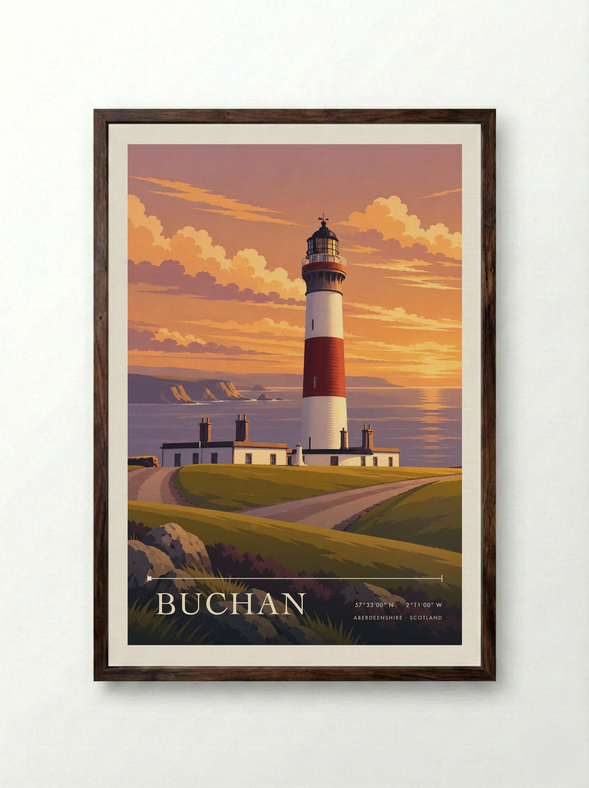 Buchan, Aberdeenshire | Travel Poster - Framed Print Dark Wood