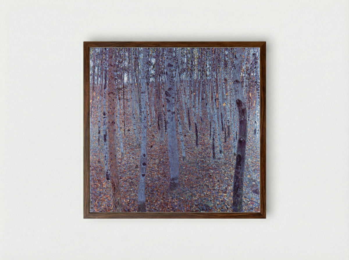 Buchenhain - Gustav Klimt - Framed Print Dark Wood