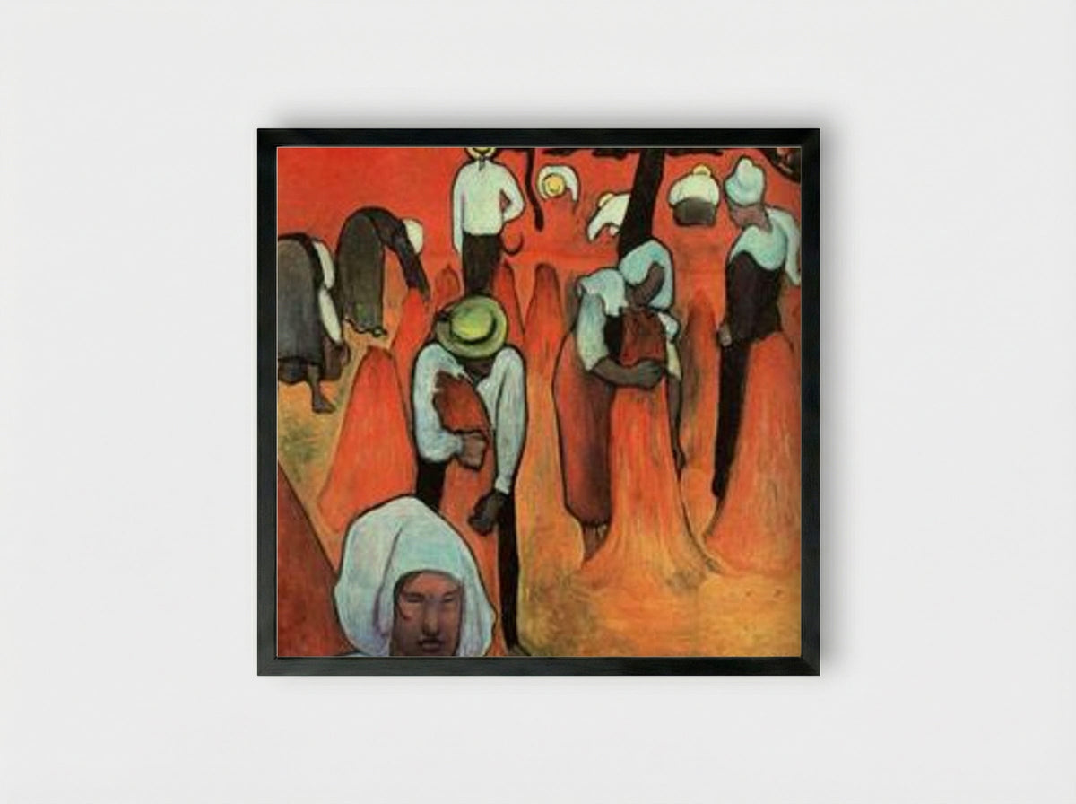 Buckwheat Harvesters at Pont-Aven - Émile Bernard - Framed Print Black