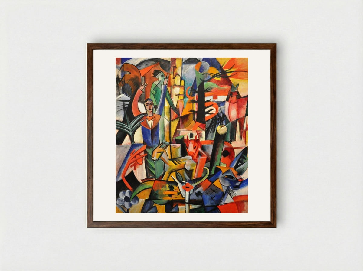 Bucolic Landscape - Heinrich Campendonk - Framed Print Dark Wood