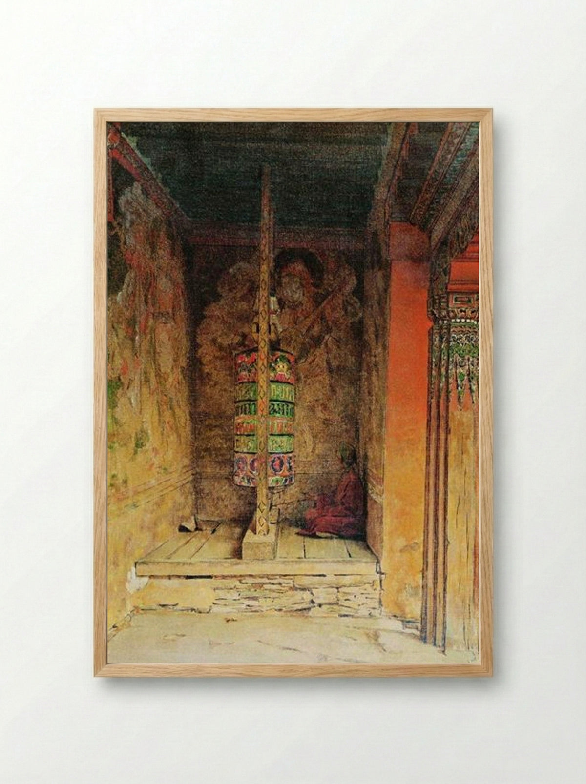 Buddhist Prayer Machine - Vasily Vereshchagin - Framed Print Wood