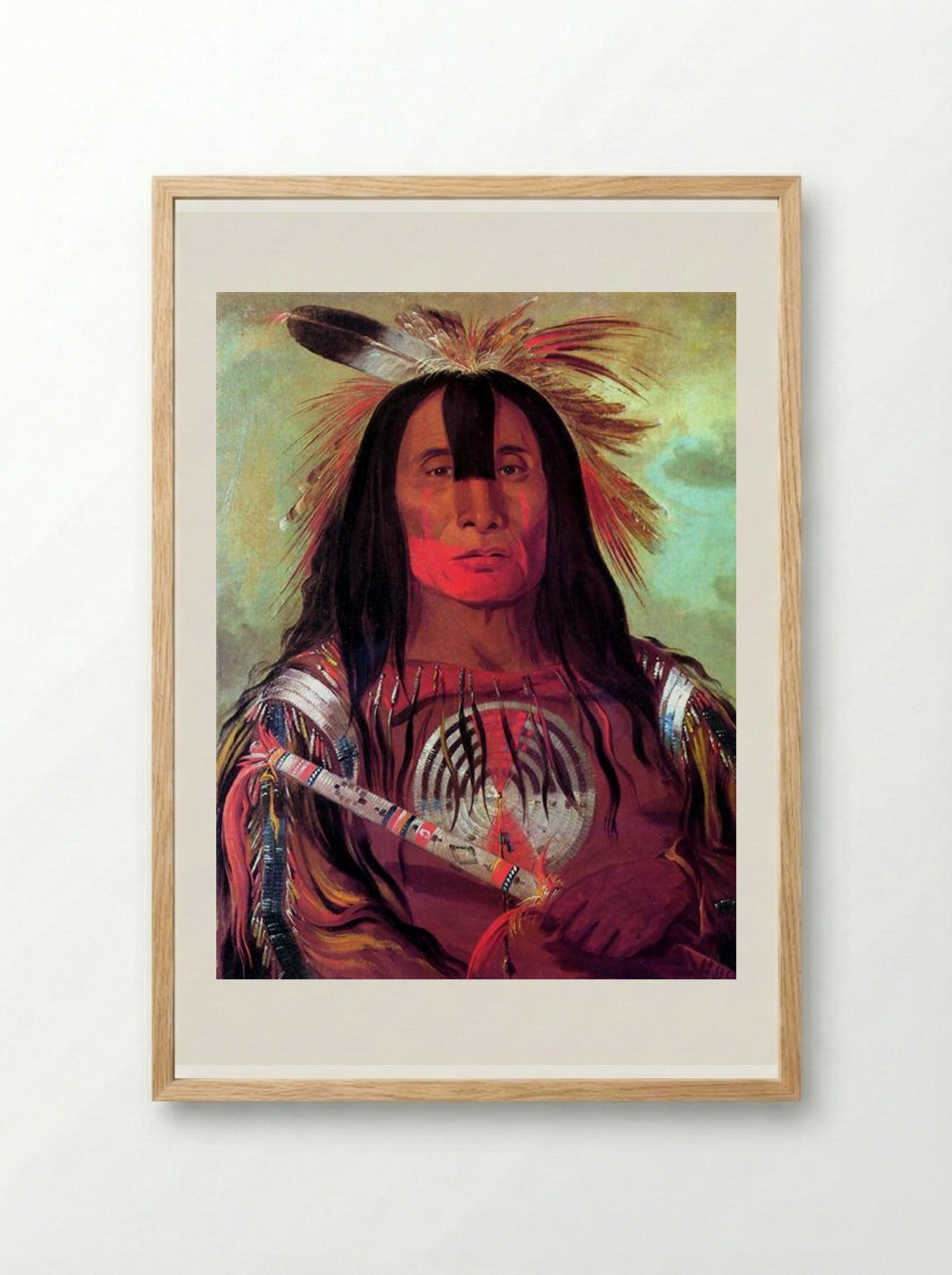 Buffalo Bull's Back Fat (Stu-mick-o-súcks), Head Chief of the Blood Tribe - George Catlin - Framed Print Wood