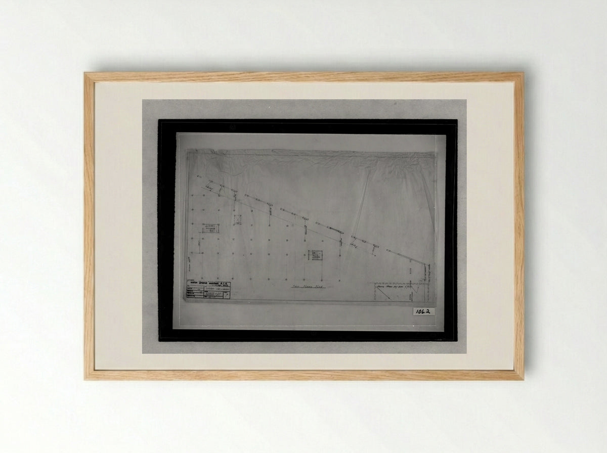 Building Addition and Alterations, Philadelphia: Ground Floor Plan - Walter Gropius - Framed Print Wood