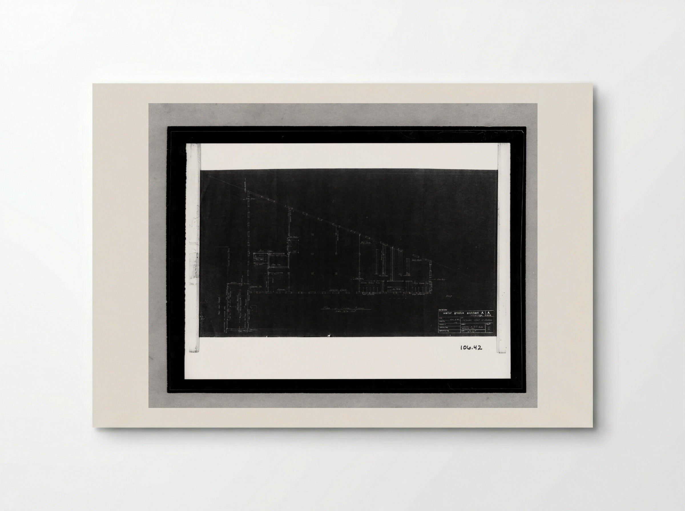 Building Addition and Alterations, Philadelphia: Second Floor Plan - Walter Gropius - Poster