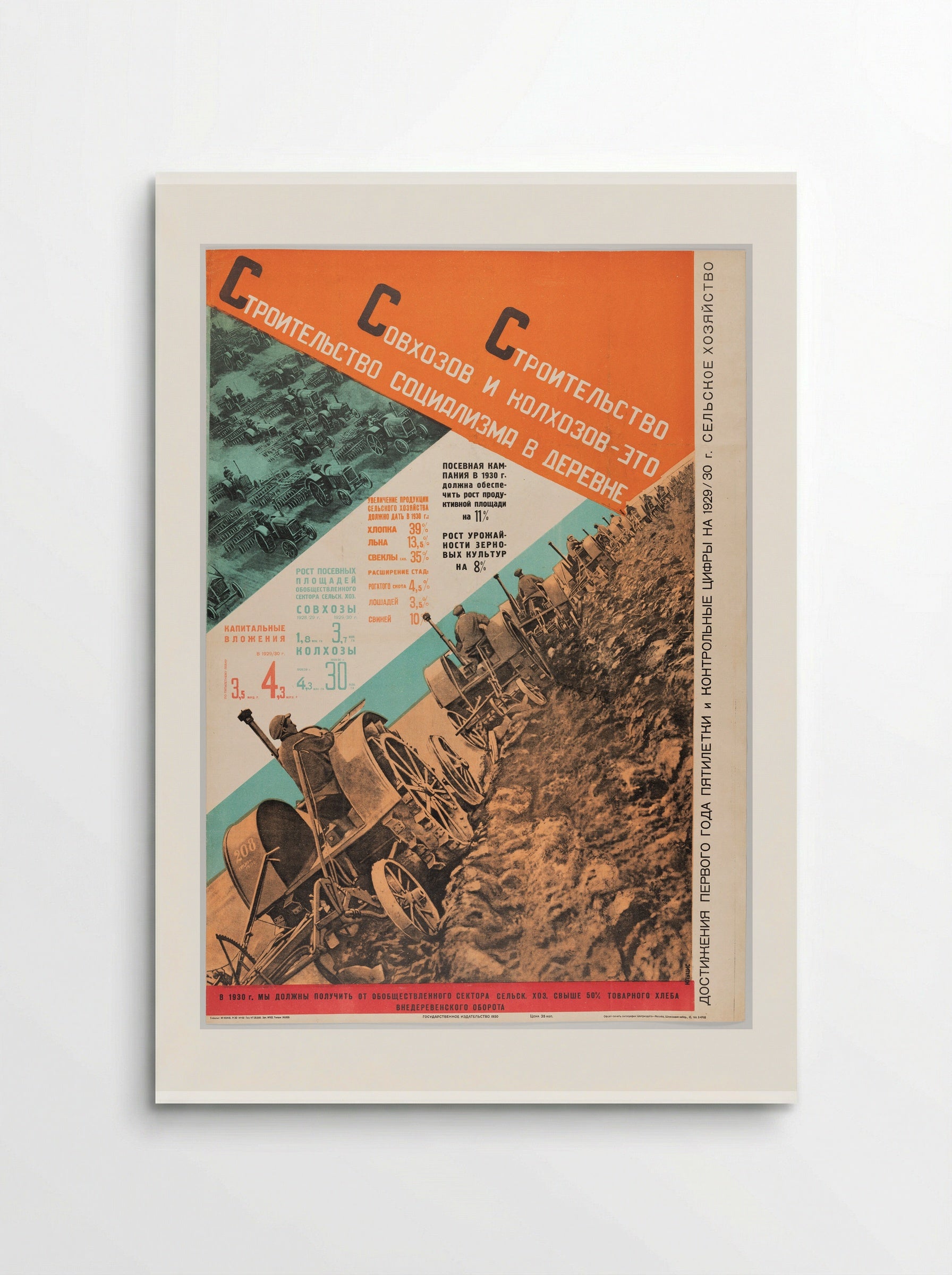 Building of State and Collective Farms Is the Building of Socialism in the Countryside - Gustavs Klucis - Poster