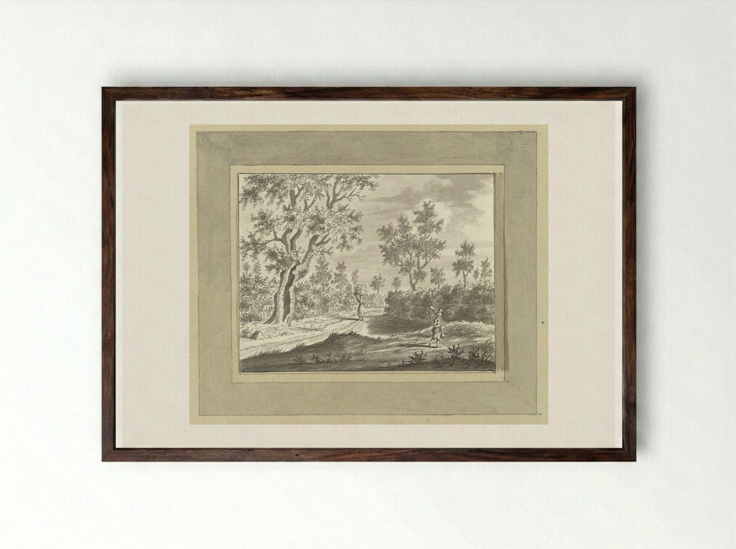 Buiten Kronberg bij Frankfurt am Main - Ernst Willem Jan Bagelaar - Framed Print Dark Wood