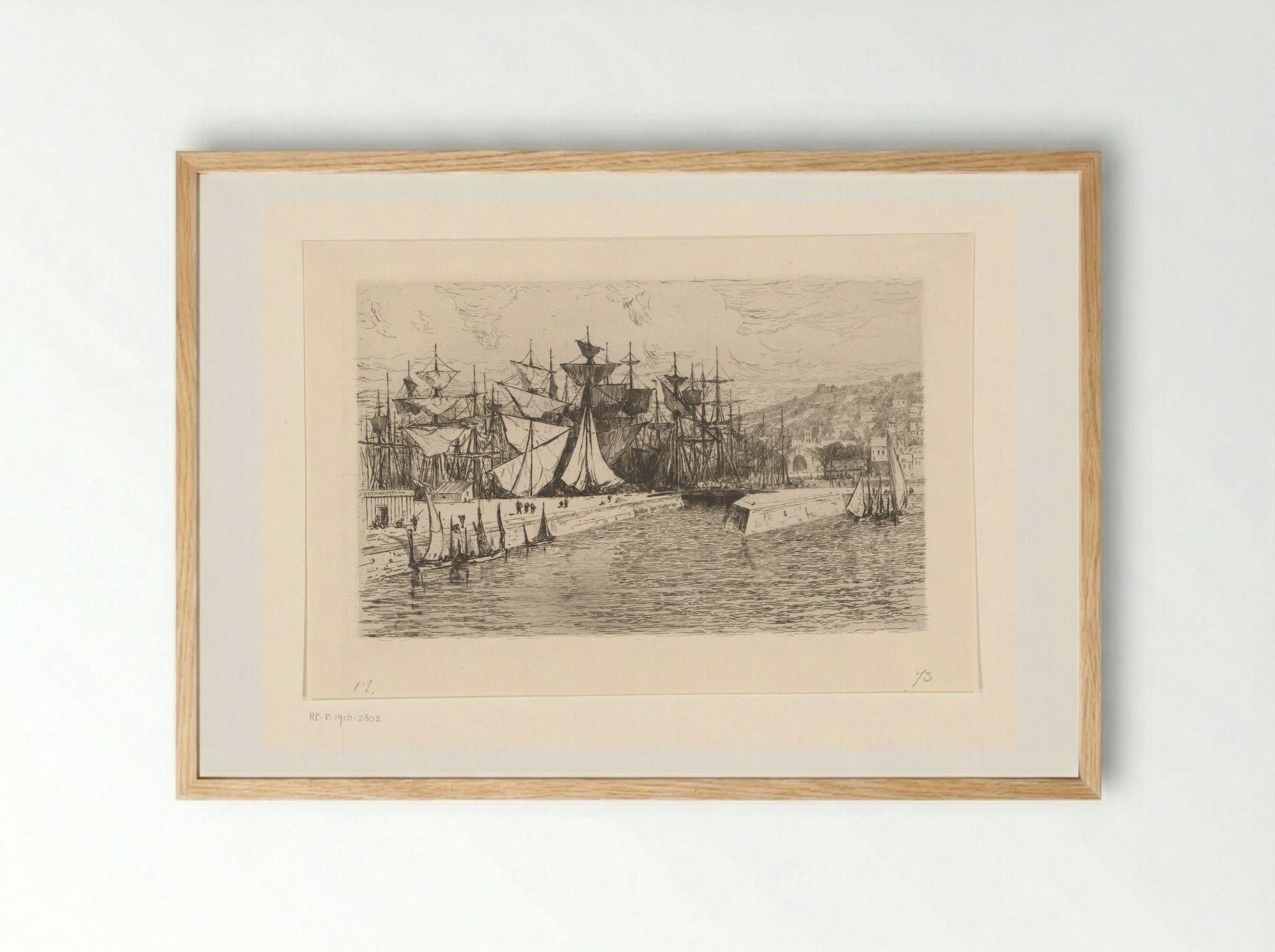 Buitenhaven en dokken in Honfleur - Carel Nicolaas Storm van 's-Gravesande - Framed Print Wood
