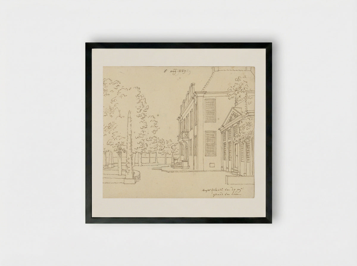 Buitenplaats van Gerard van Loon, zijaanzicht - Cornelis Pronk - Framed Print Black