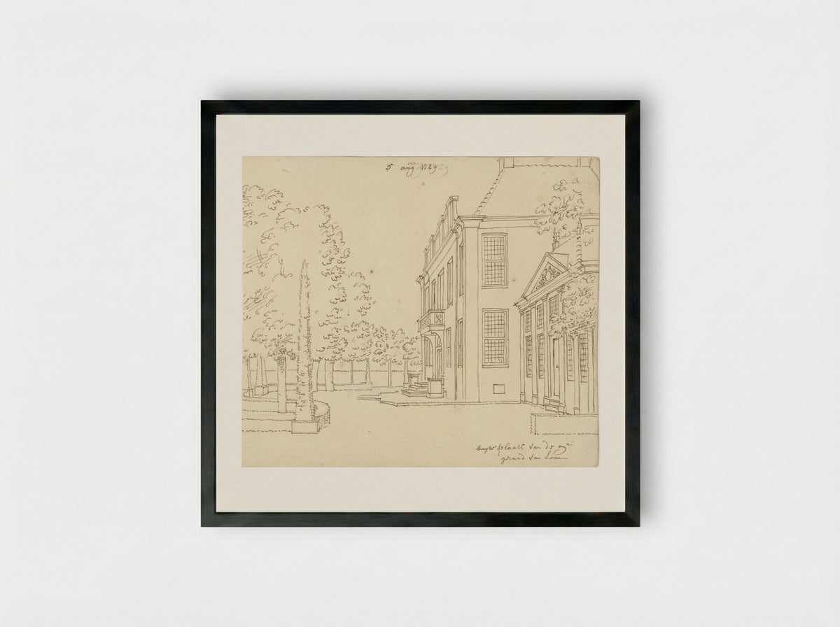 Buitenplaats van Gerard van Loon, zijaanzicht - Cornelis Pronk - Framed Print Black