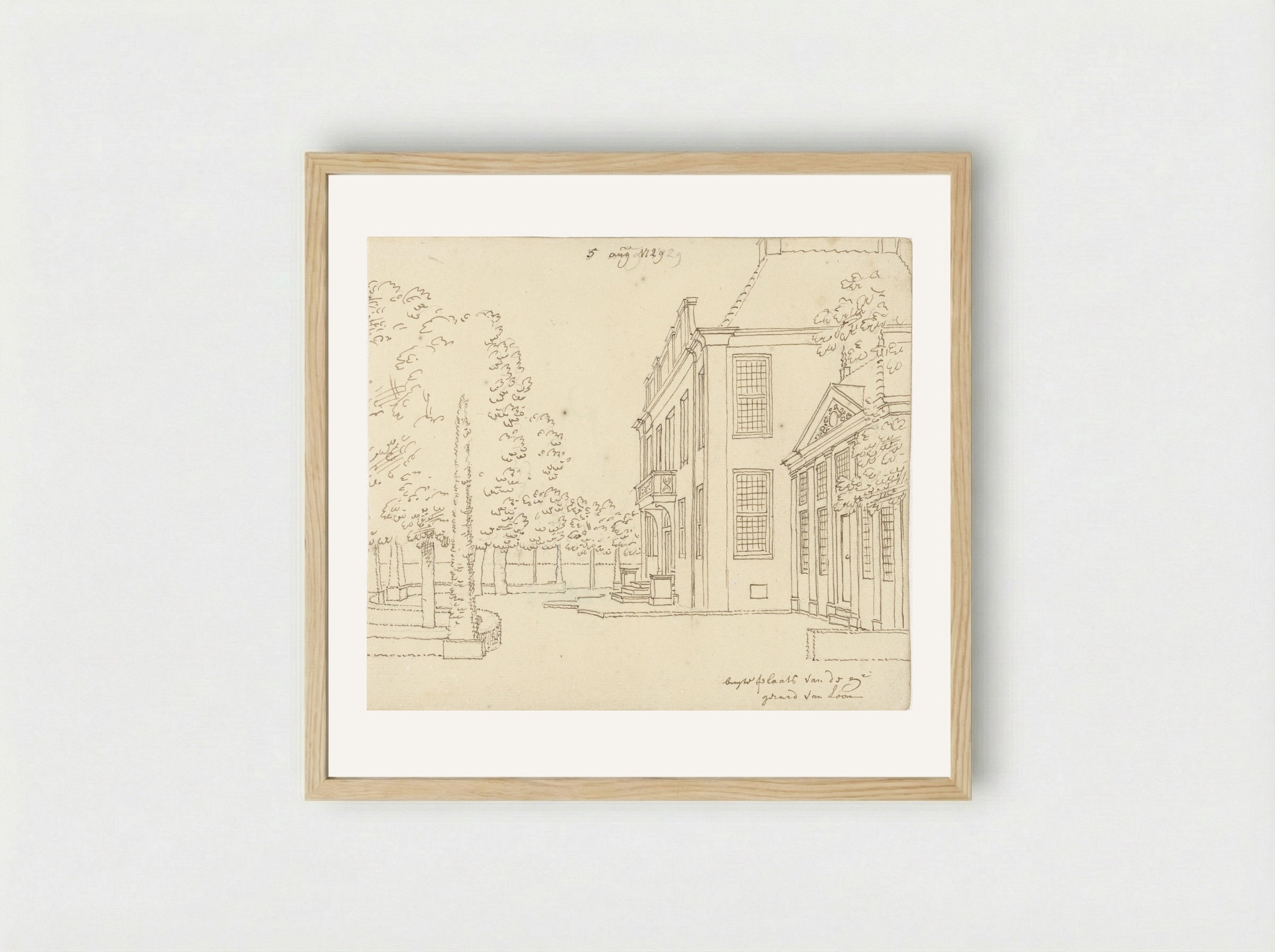 Buitenplaats van Gerard van Loon, zijaanzicht - Cornelis Pronk - Framed Print Wood