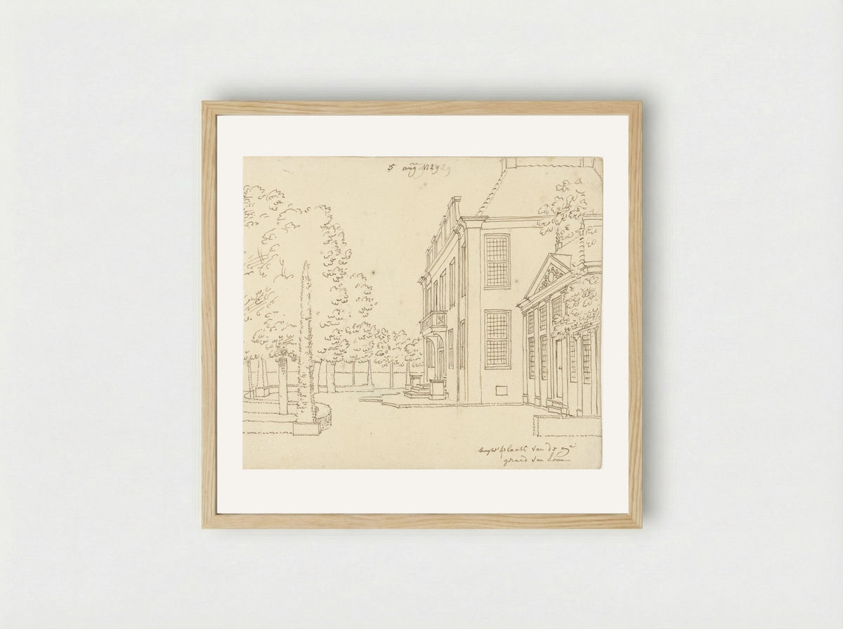 Buitenplaats van Gerard van Loon, zijaanzicht - Cornelis Pronk - Framed Print Wood