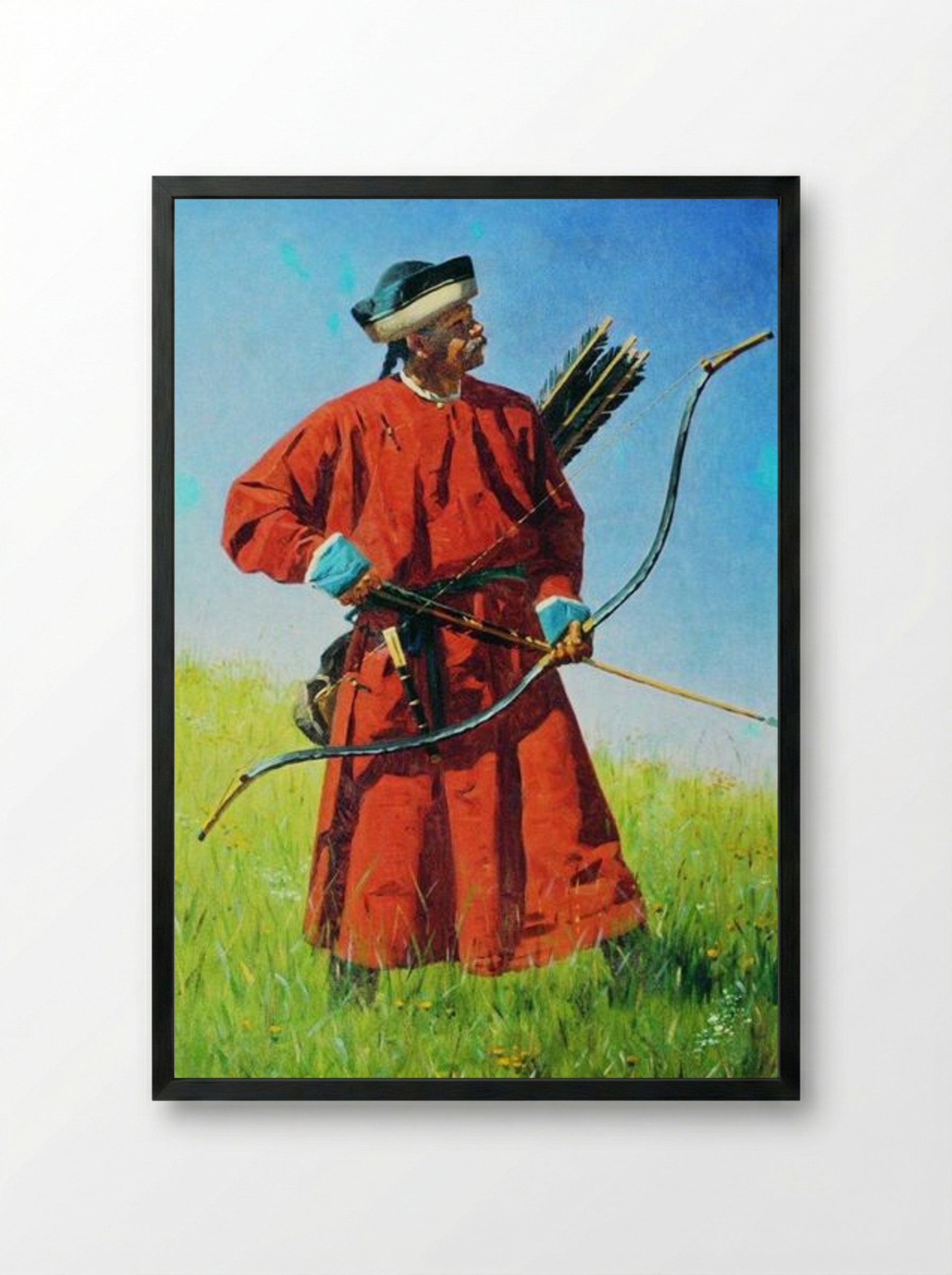 Bukhara Soldiers (Sarbaz) - Vasily Vereshchagin - Framed Print Black