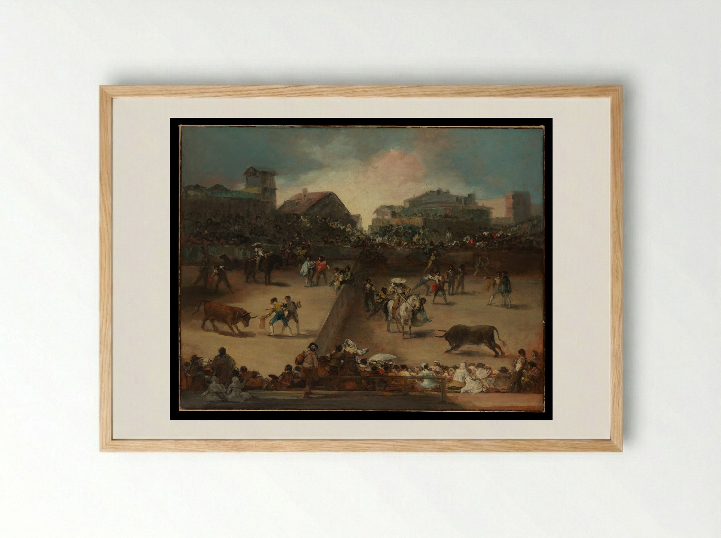 Bullfight in a Divided Ring - Francisco de Goya y Lucientes - Framed Print Wood