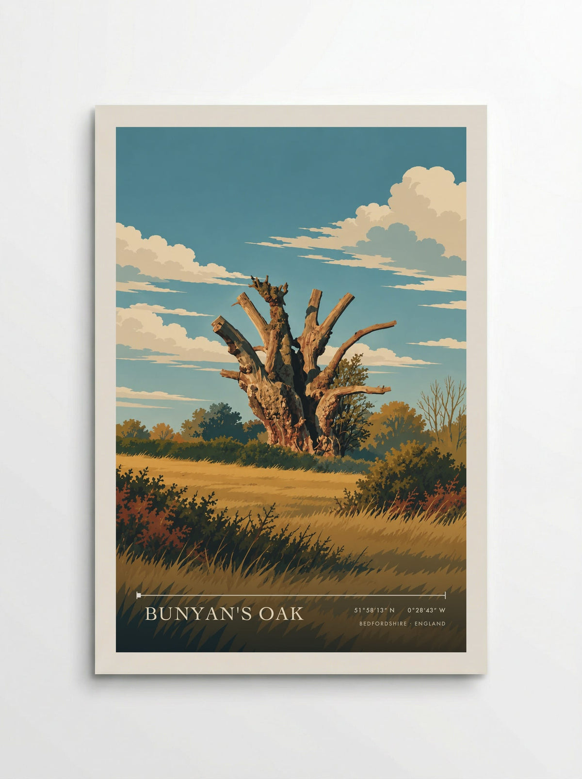 Bunyan's Oak, Bedfordshire | Travel Poster - Poster