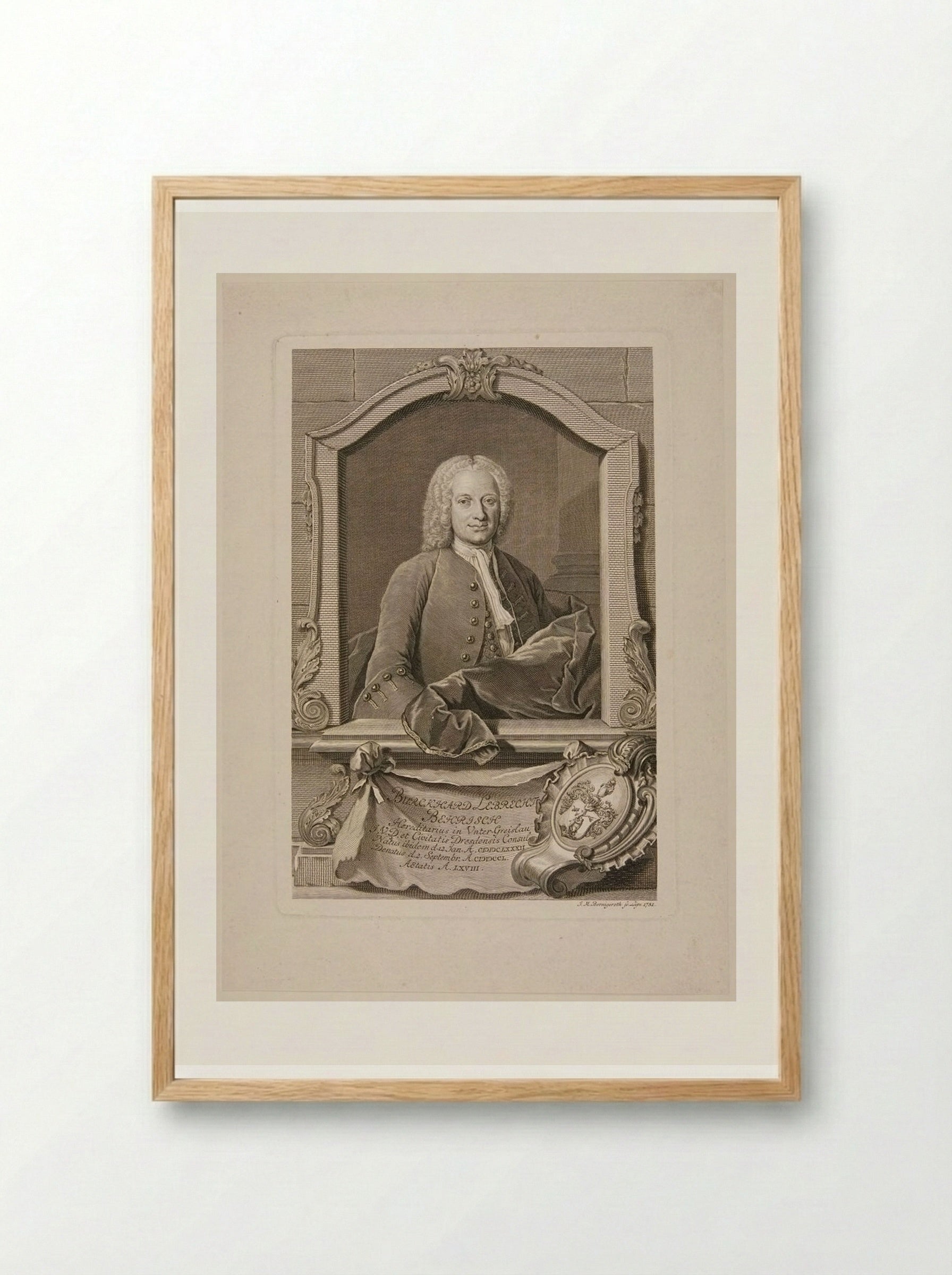 Burckhardt Lebrecht Behrisch - Johann Martin Bernigeroth - Framed Print Wood