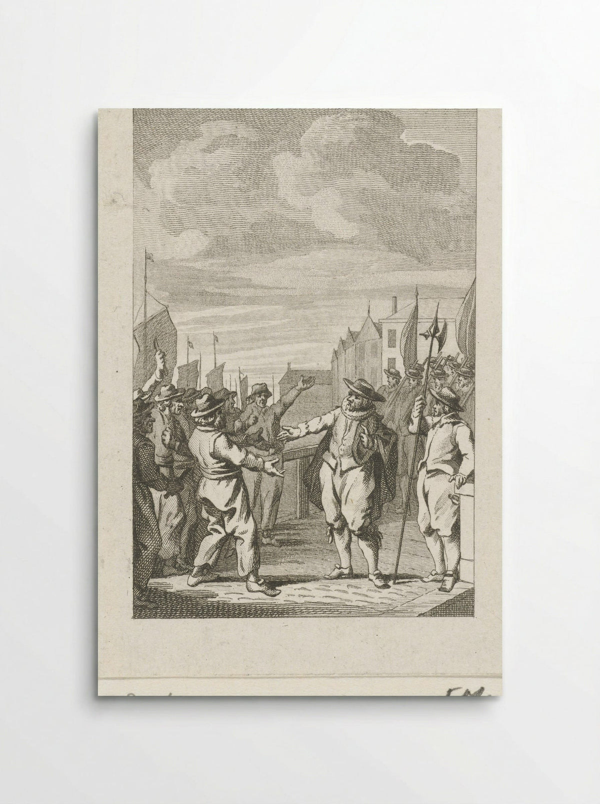 Burgemeester Joost Buyck kalmeert het bootsvolk, 1567 - Harmanus Vinkeles - Poster