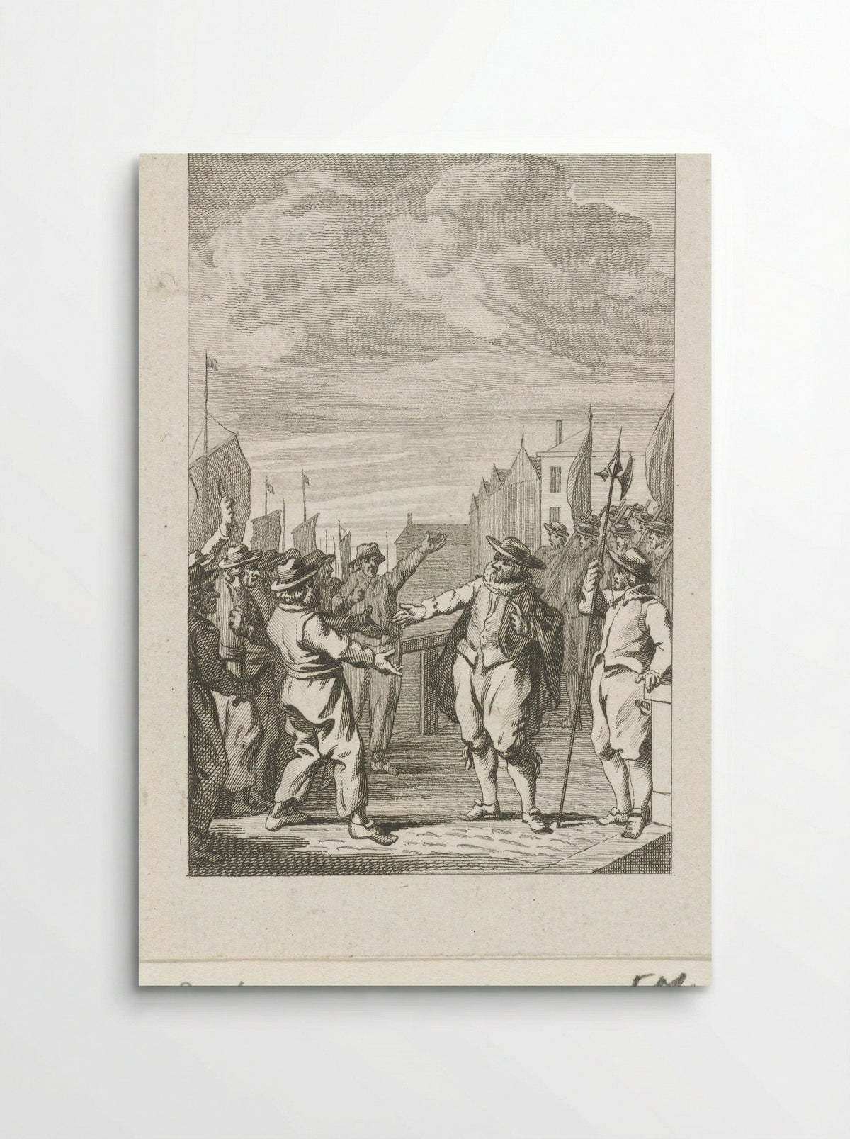 Burgemeester Joost Buyck kalmeert het bootsvolk, 1567 - Harmanus Vinkeles - Poster