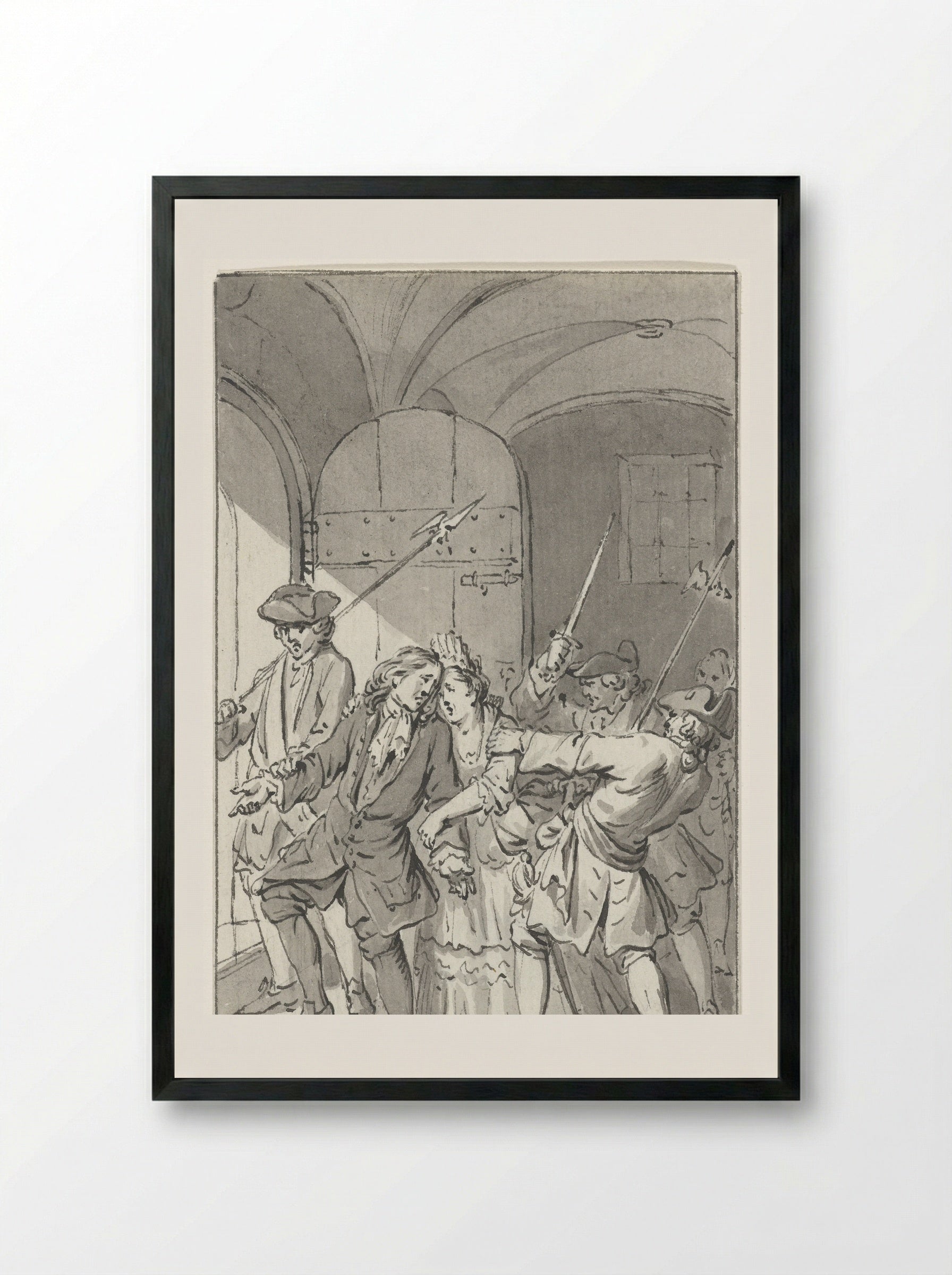 Burgemeester Westerwijk te Goes uit de gevangenis geleid, 1692 - Jacobus Buys - Framed Print Black