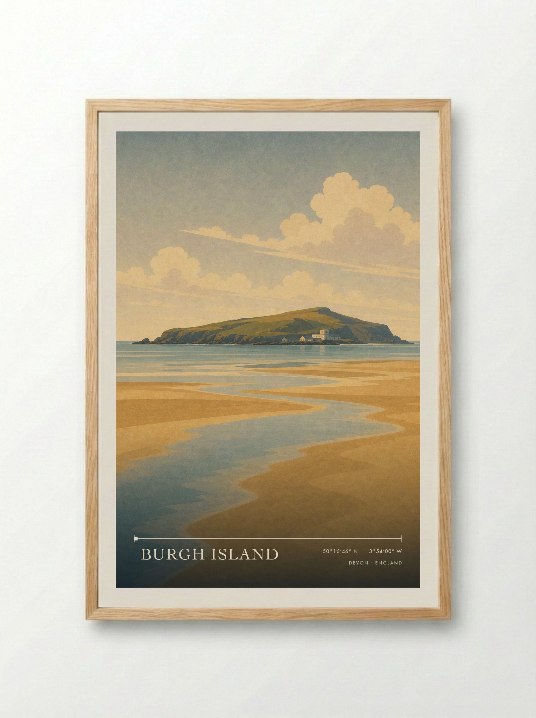 Burgh Island Devon England Travel Poster - Framed Print Wood