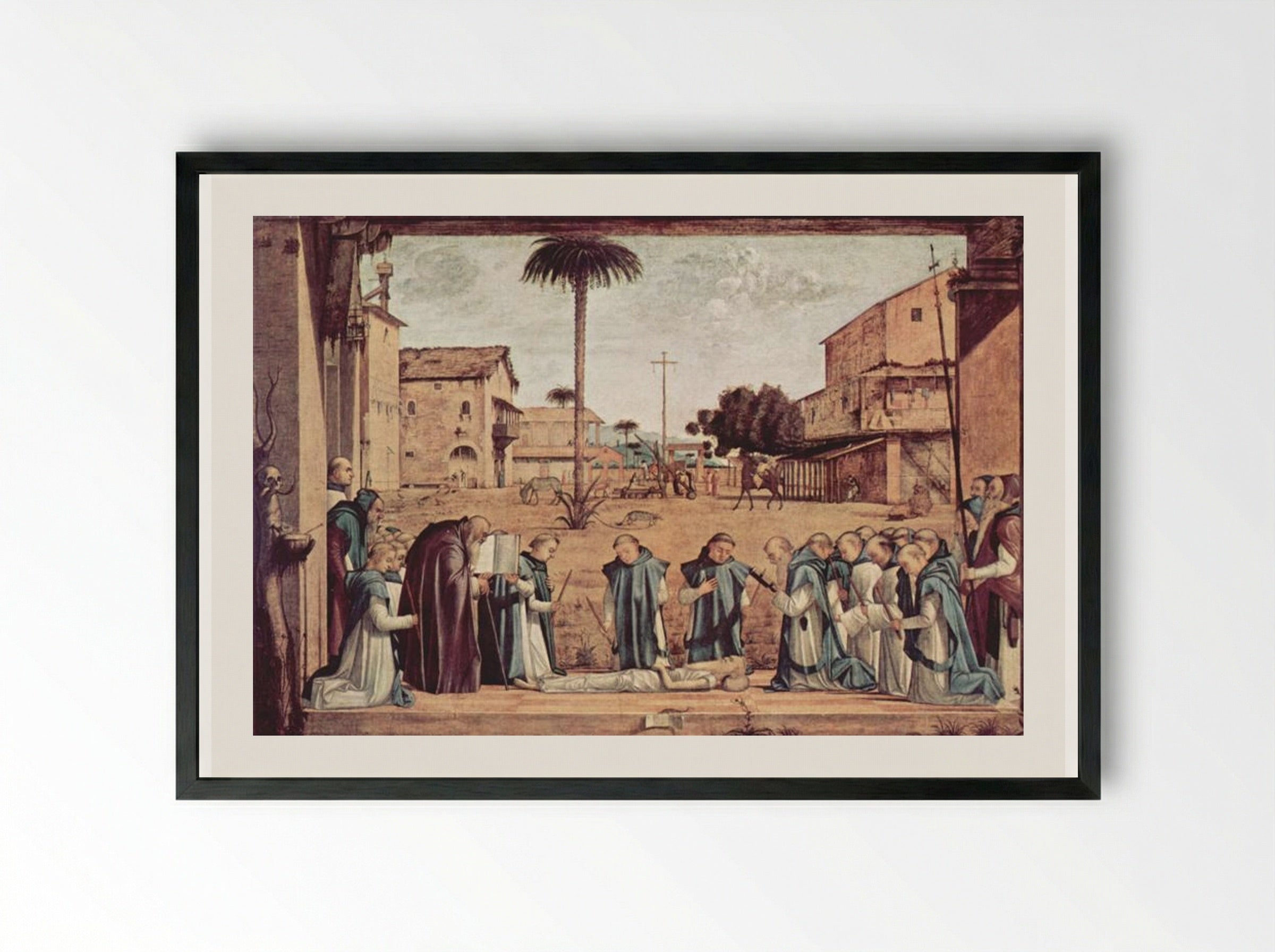 Burial of St. Jerome - Vittore Carpaccio - Framed Print Black