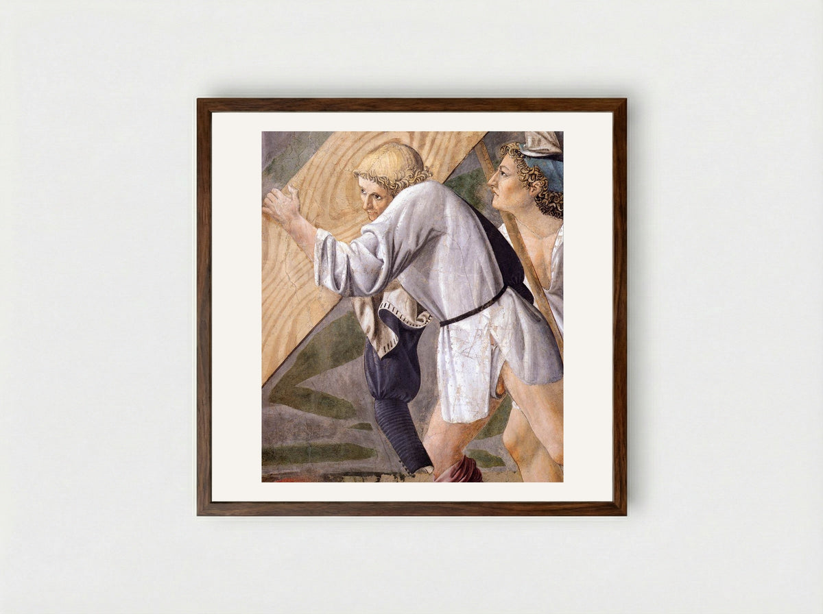Burial of the Holy Wood - Piero della Francesca - Framed Print Dark Wood