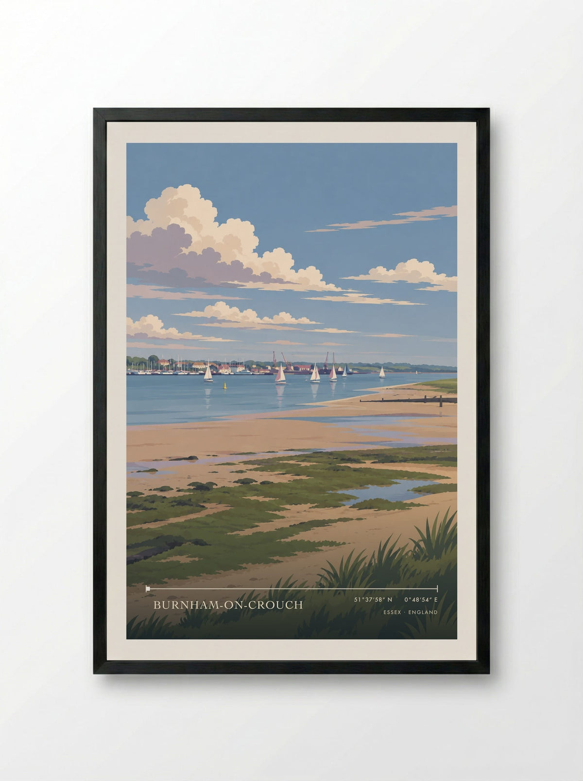 Burnham-on-Crouch, Essex | Travel Poster - Framed Print Black