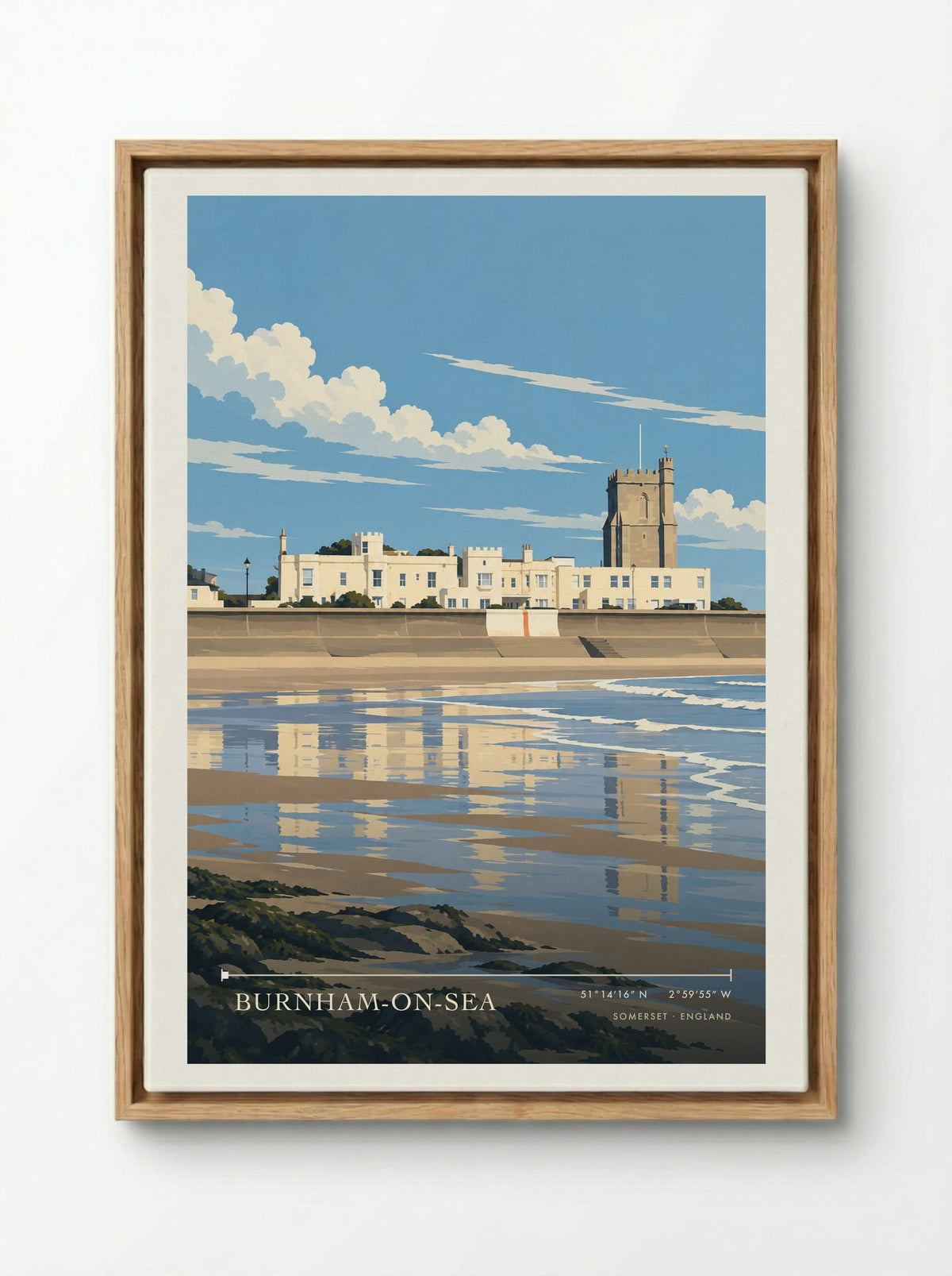 Burnham-on-Sea Somerset | Travel Poster - Framed Canvas Wood