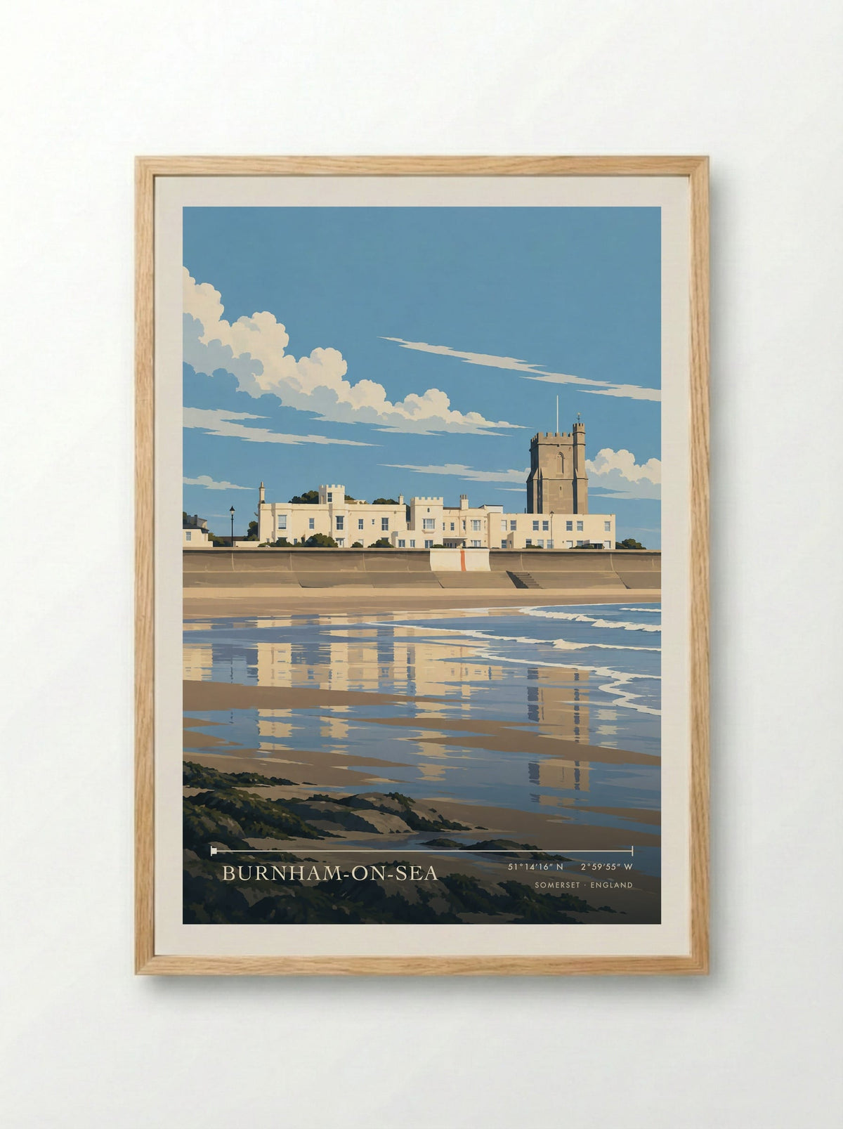 Burnham-on-Sea Somerset | Travel Poster - Framed Print Wood