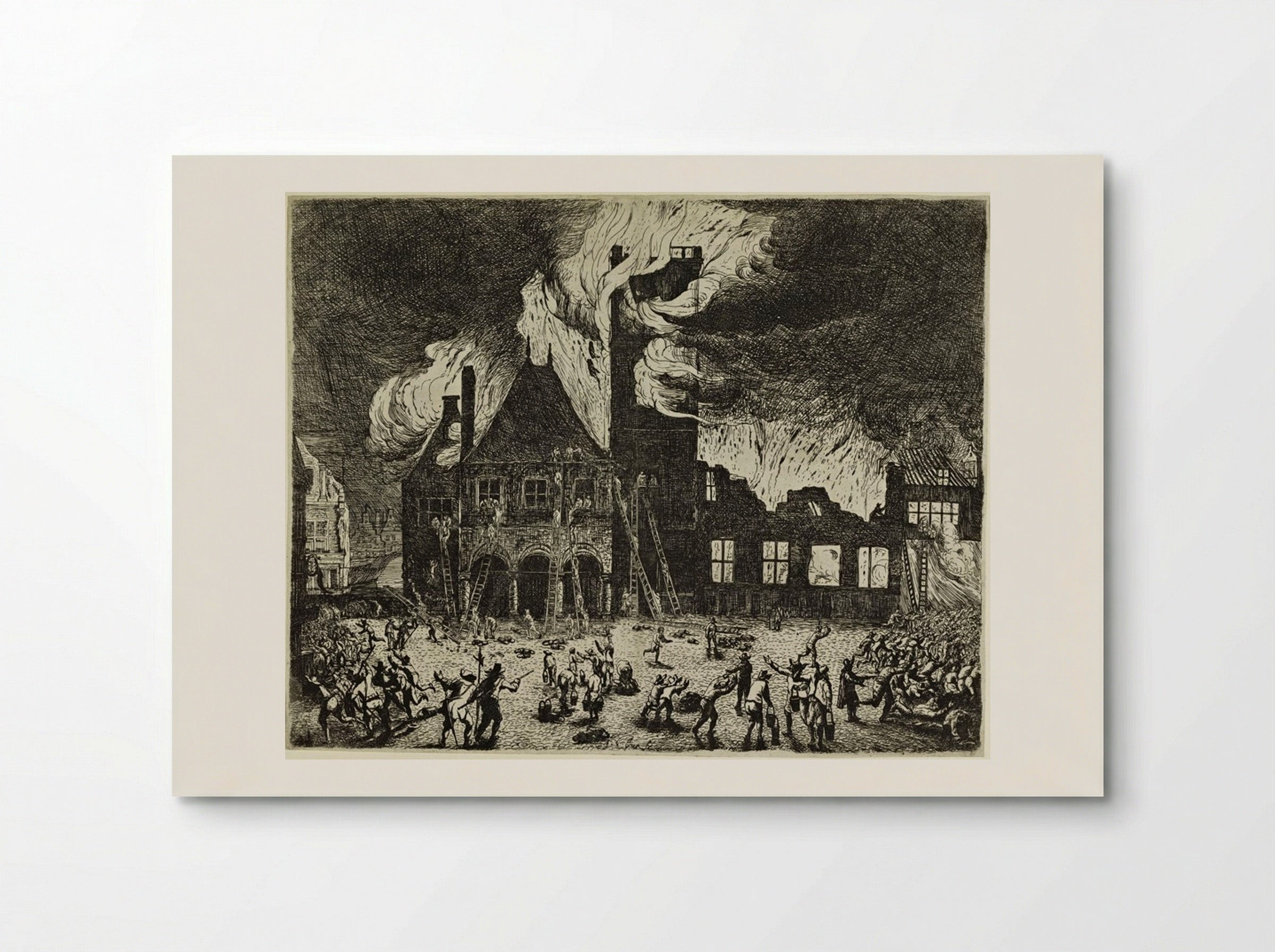 Burning of the Town Hall, Amsterdam - Jan de Baen - Poster