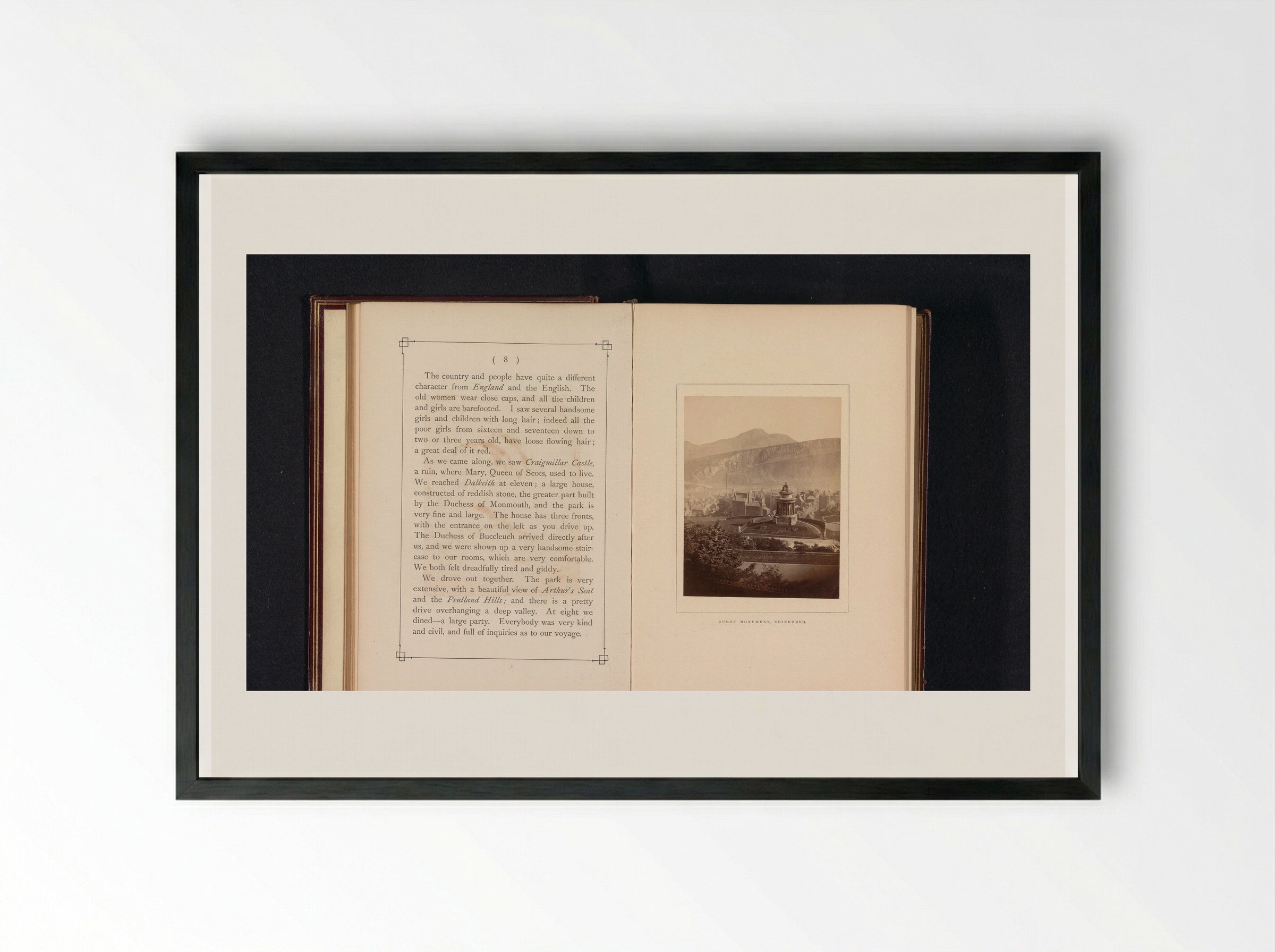 Burns Monument, Edinburgh - George Washington Wilson - Framed Print Black