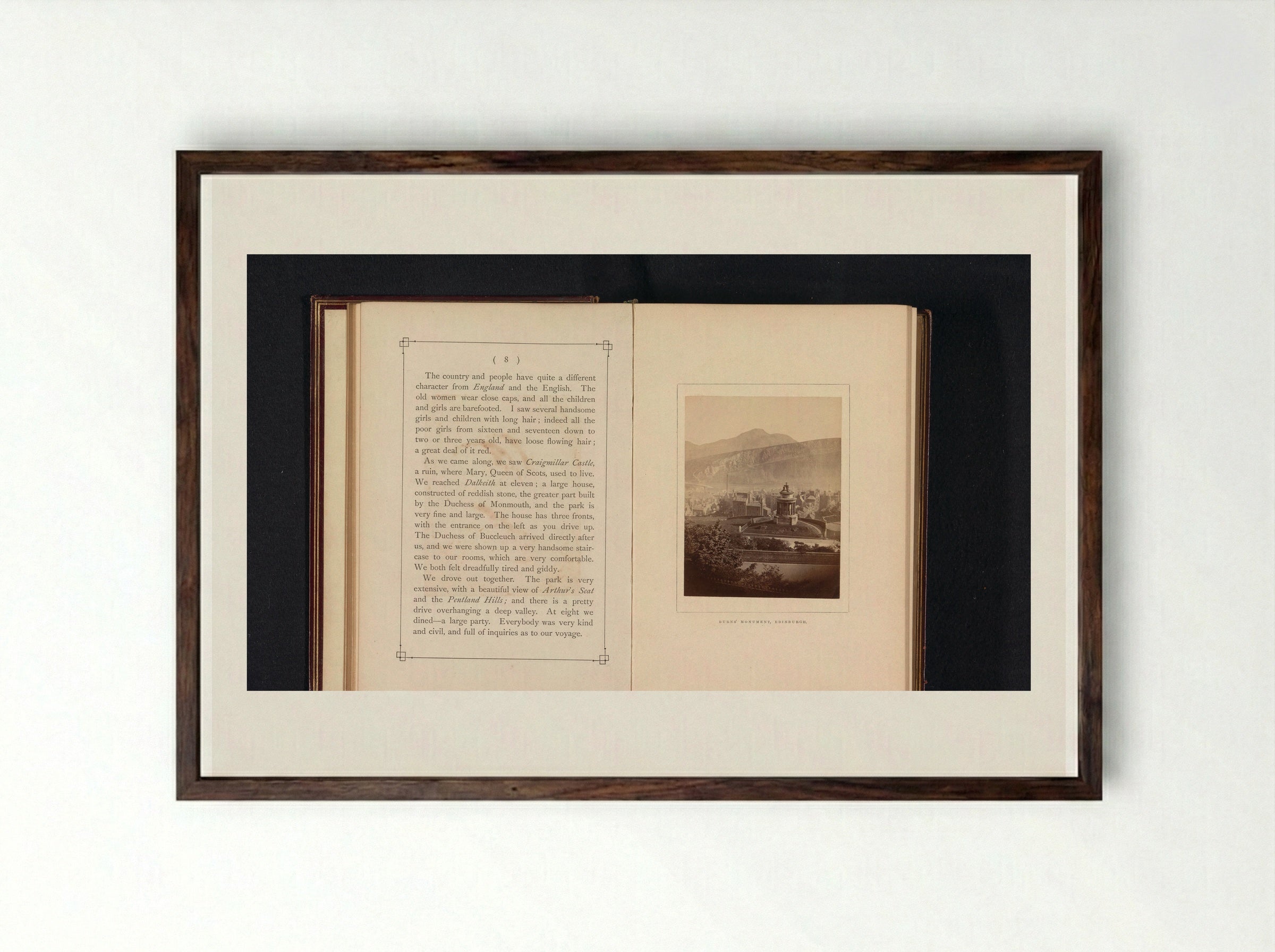 Burns Monument, Edinburgh - George Washington Wilson - Framed Print Dark Wood