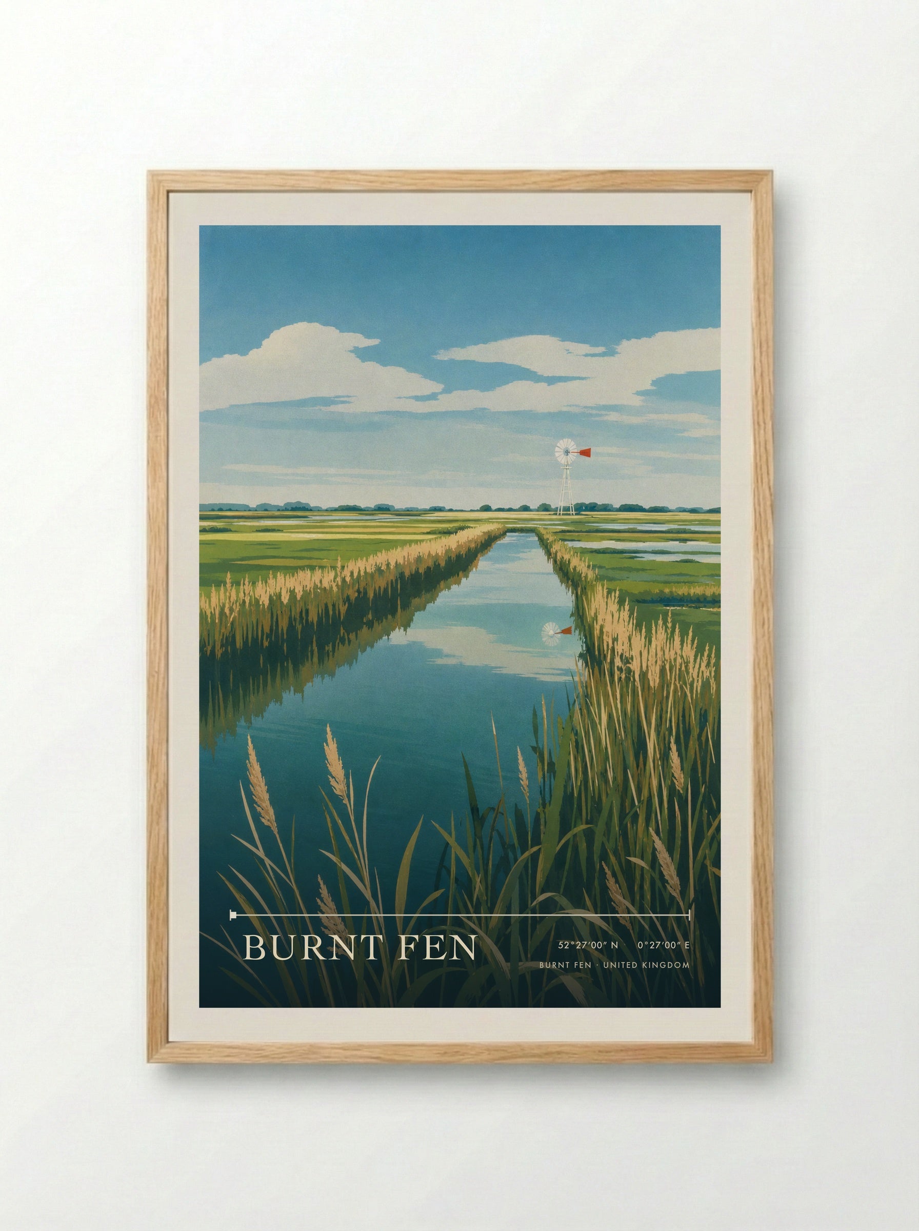 Burnt Fen United Kingdom Travel Poster - Framed Print Wood