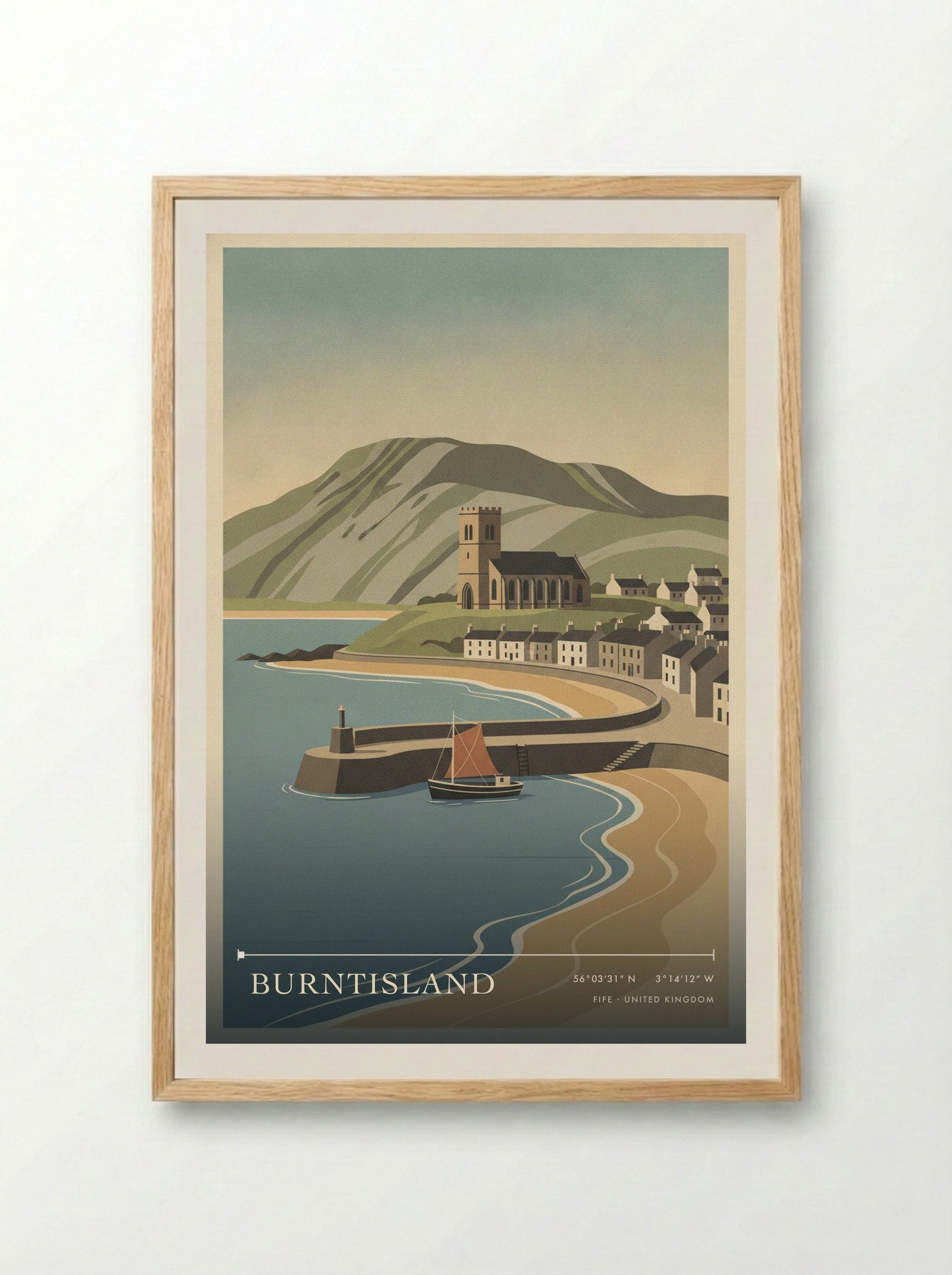 Burntisland Fife United Kingdom Travel Poster - Framed Print Wood
