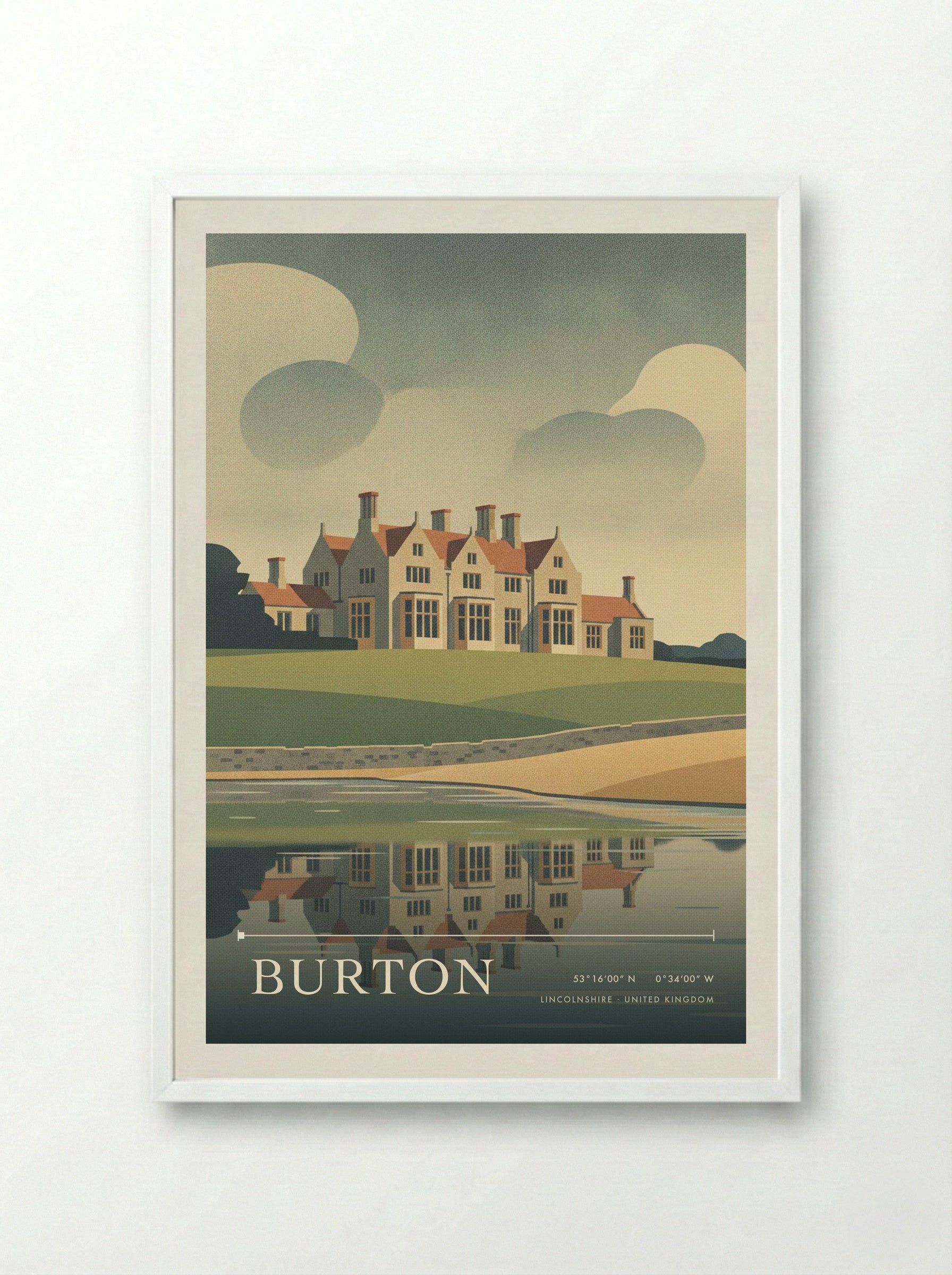 Burton Lincolnshire United Kingdom Travel Poster - Framed Print White