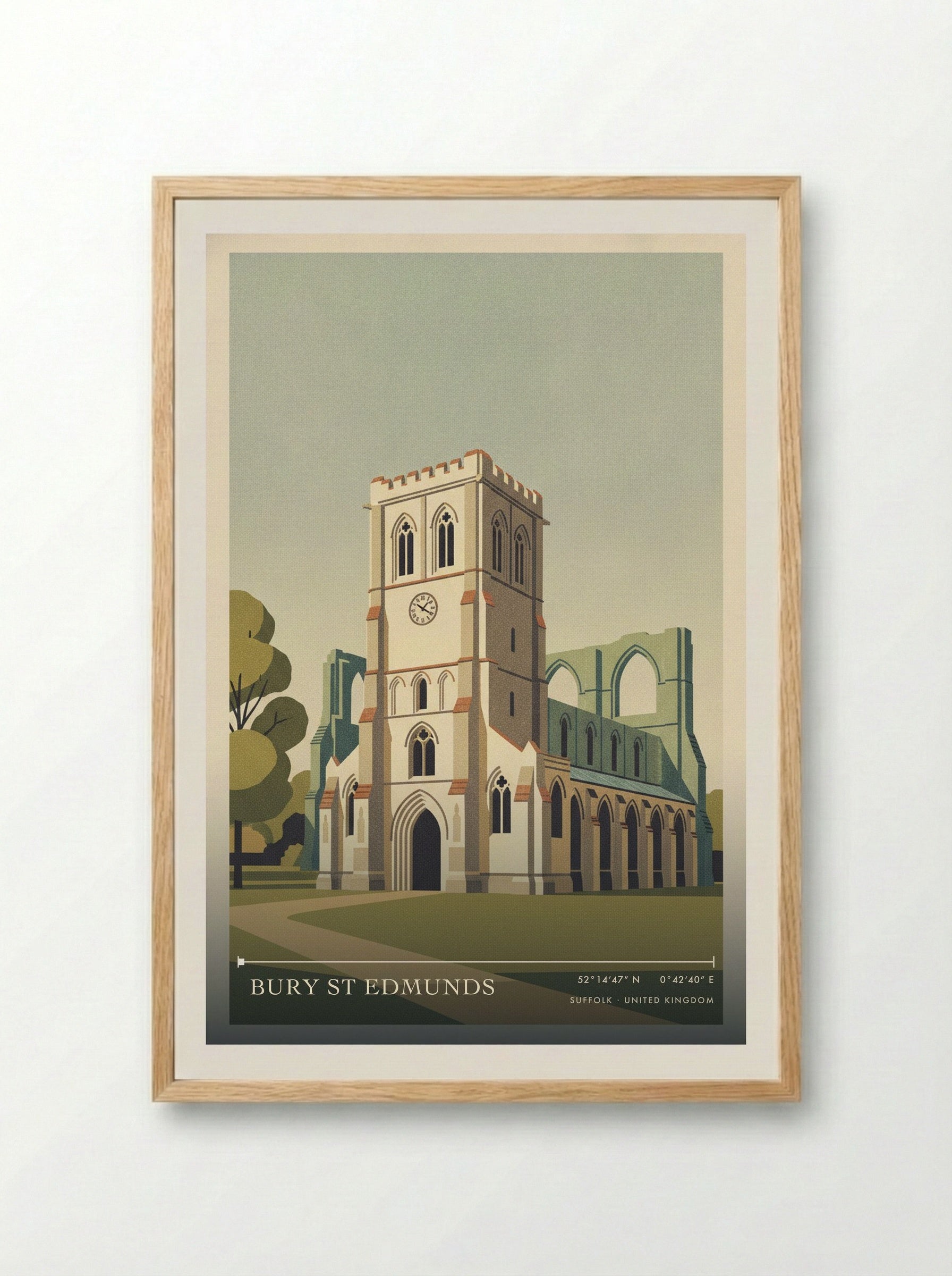 Bury St Edmunds Suffolk United Kingdom Travel Poster - Framed Print Wood
