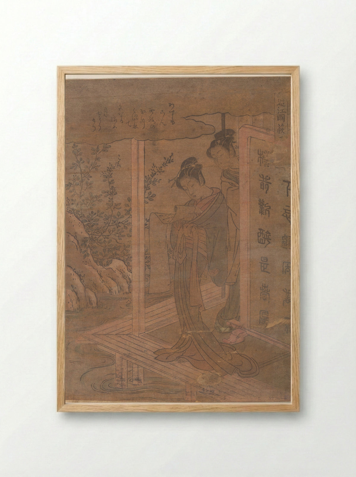 Bush Clover in Province of Omi - Isoda Koryūsai - Framed Print Wood