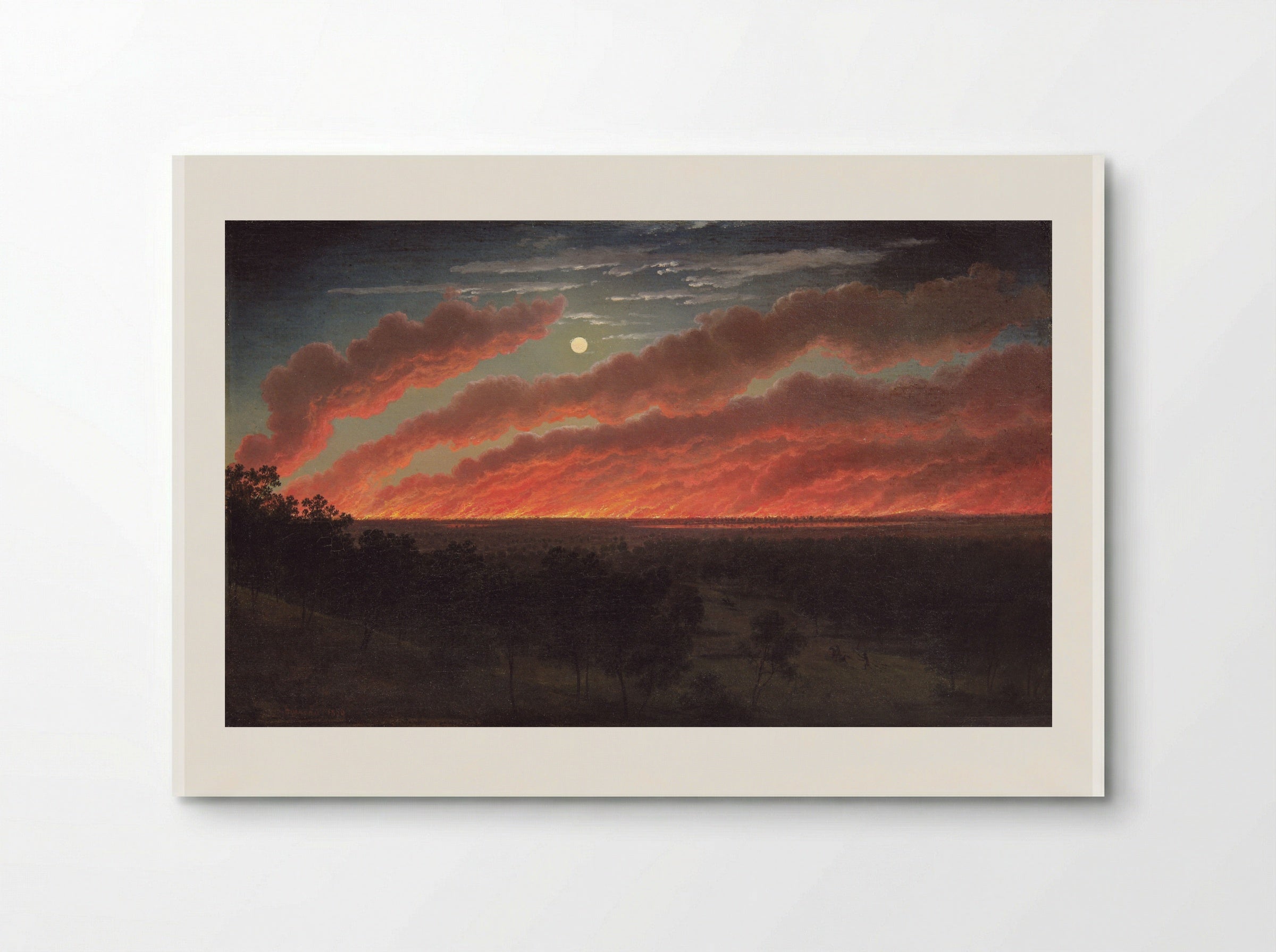 Bush fire between Mount Elephant and Timboon - Eugene von Guerard - Poster