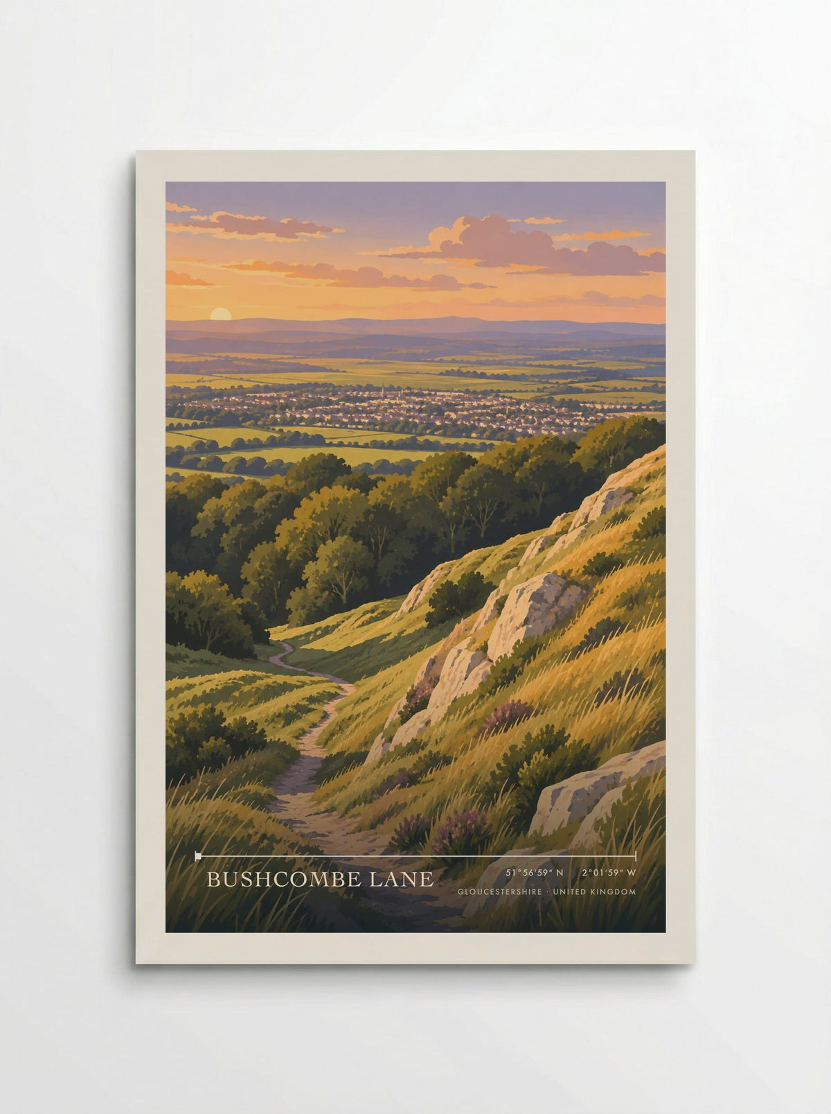 Bushcombe Lane, Gloucestershire | Travel Poster - Poster