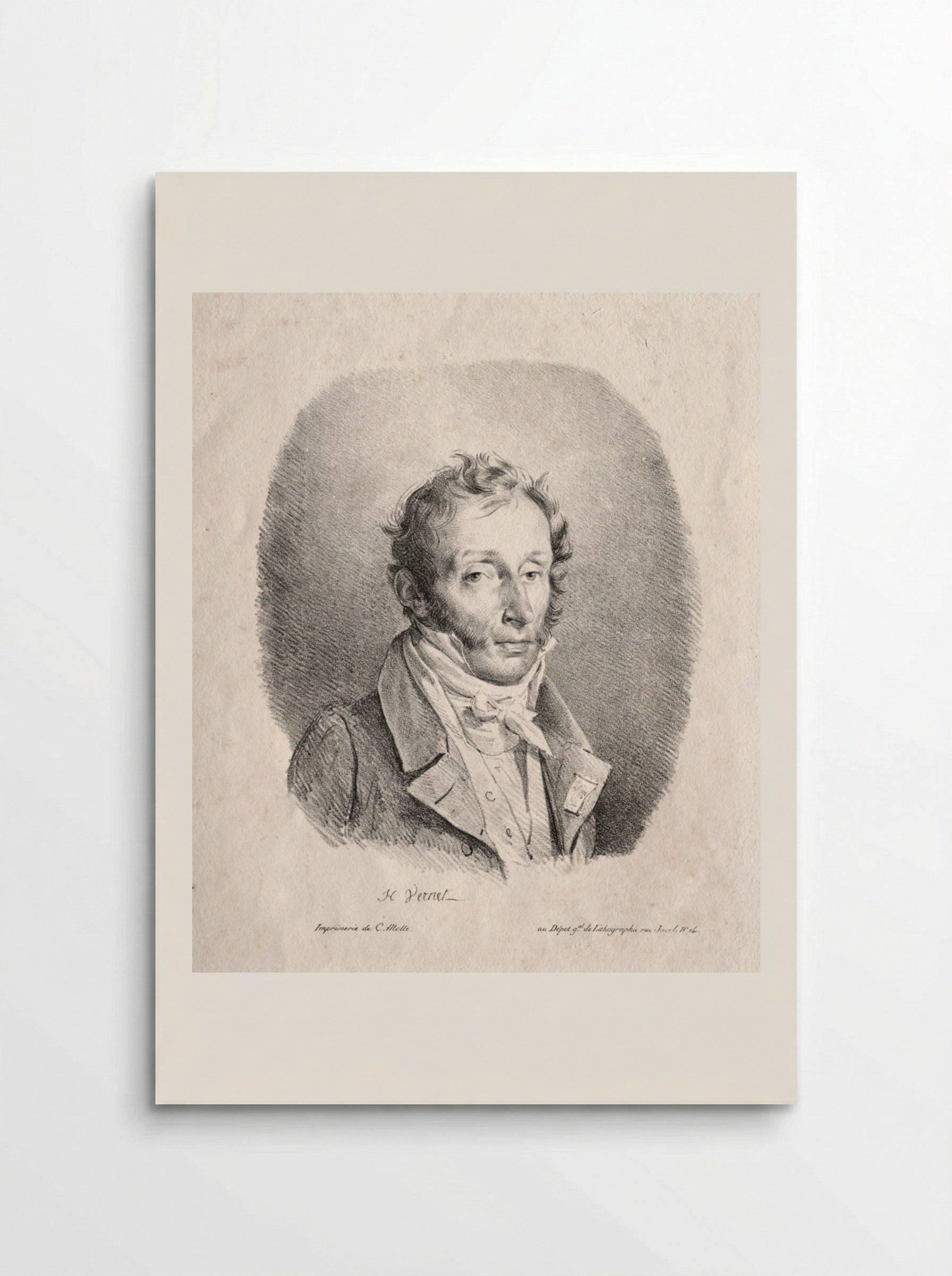 Bust Portrait of Carle Vernet - Horace Vernet - Poster