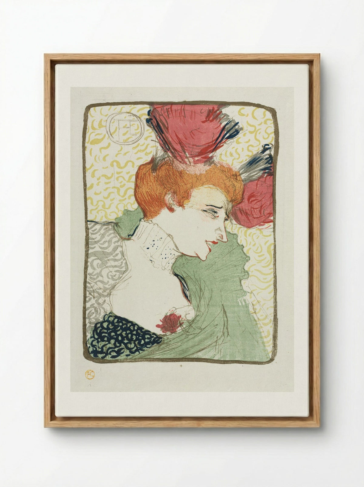 Bust of Mademoiselle Lender - Henri de Toulouse-Lautrec - Framed Canvas Wood